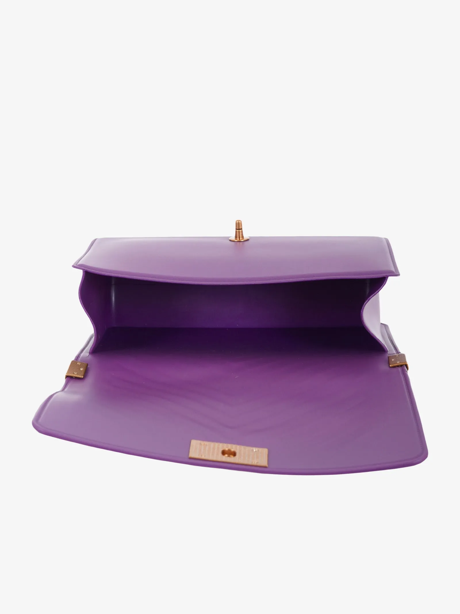 Borsa a spalla Flat M donna viola/oro ducale