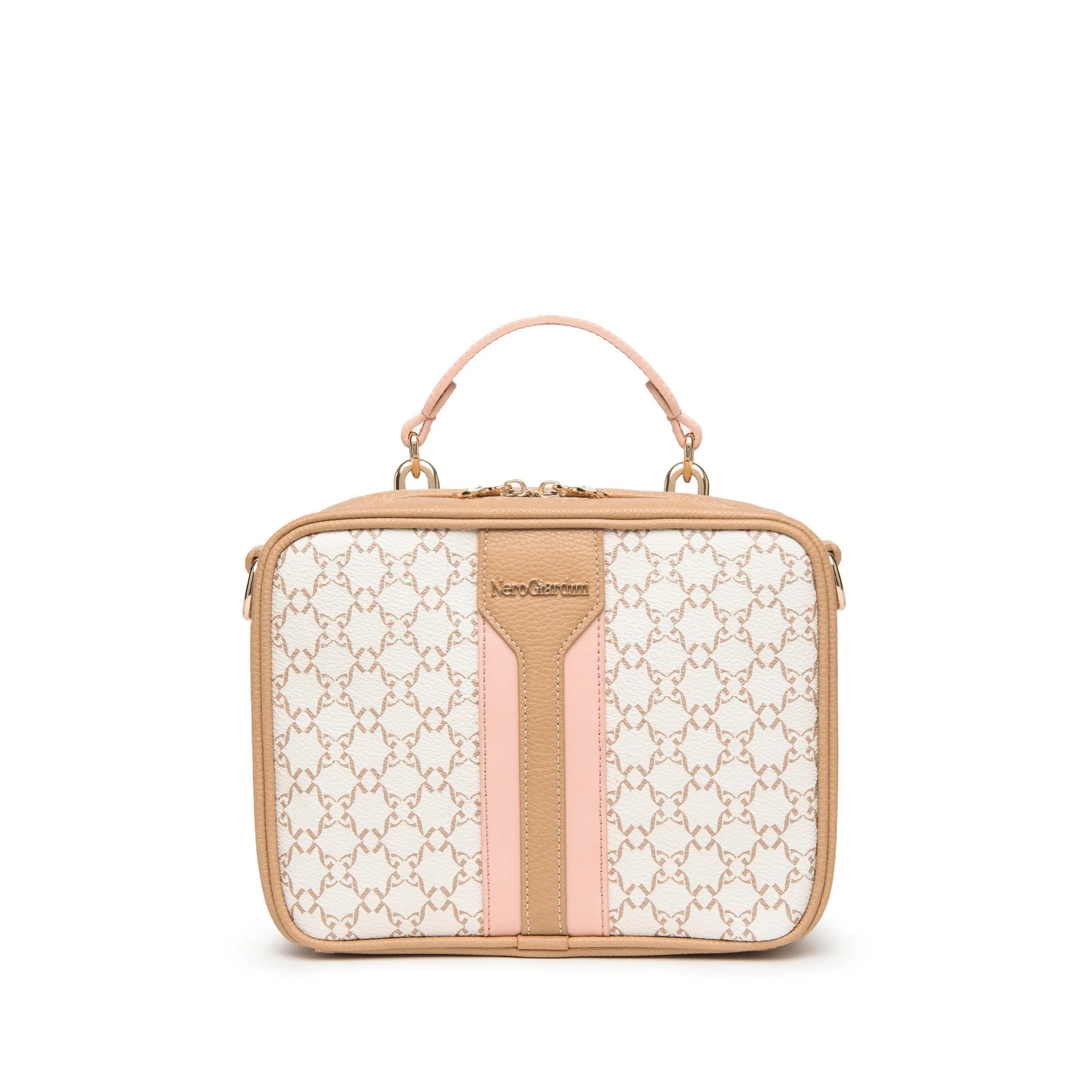Borsa a tracolla combinata color cammello
