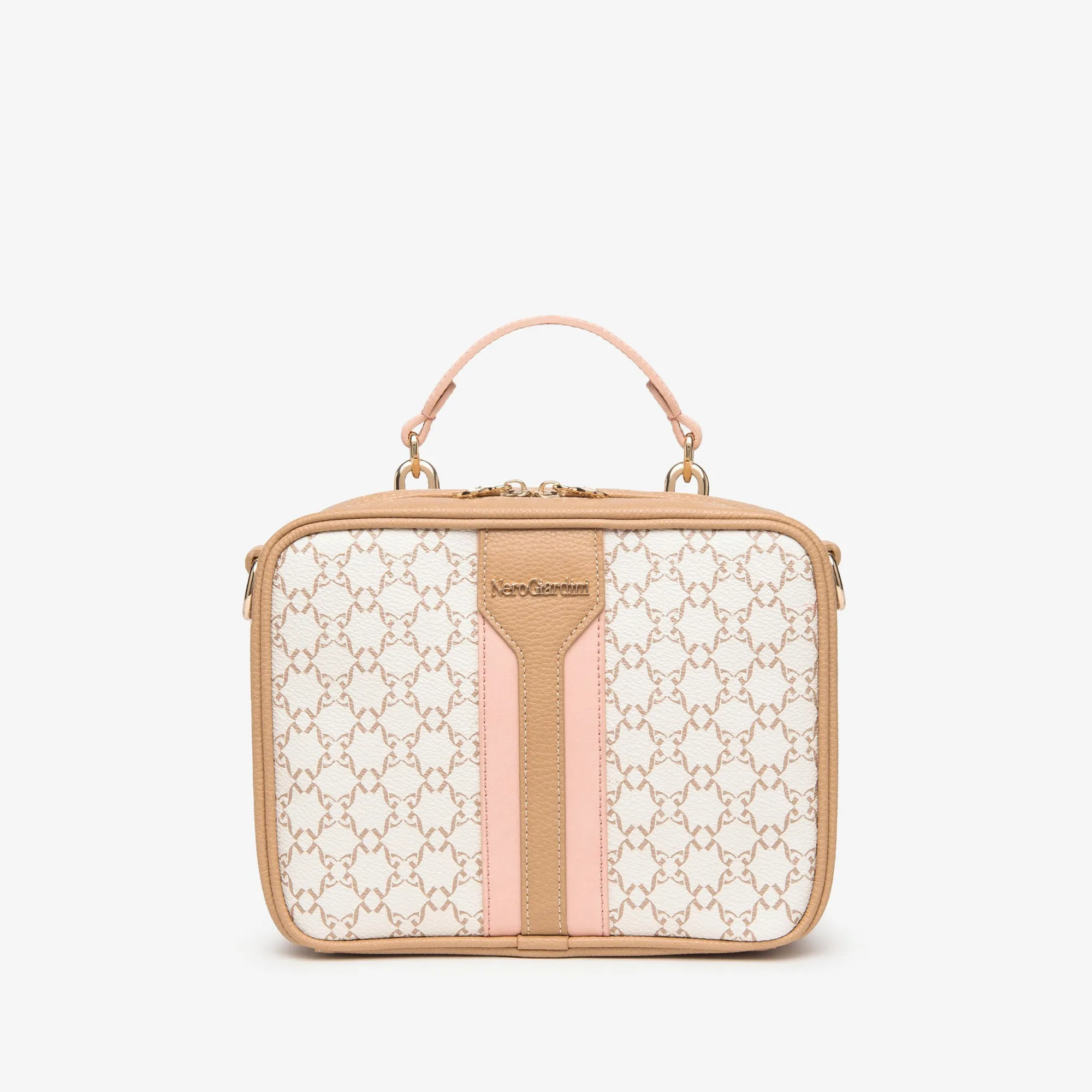 Borsa a tracolla combinata color cammello
