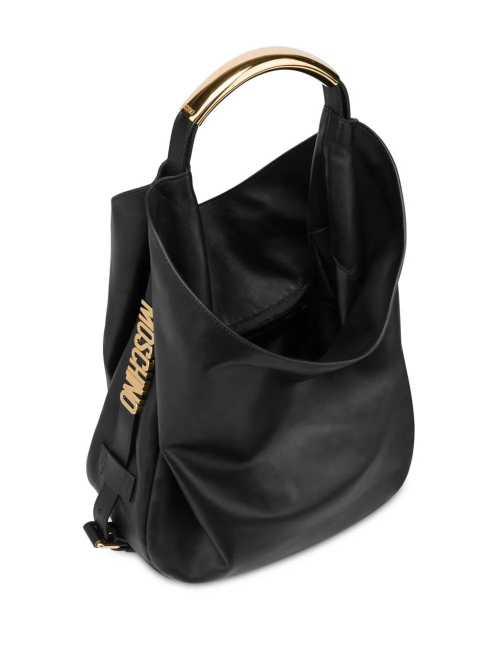 Borsa a tracolla in pelle morbida Moschino
