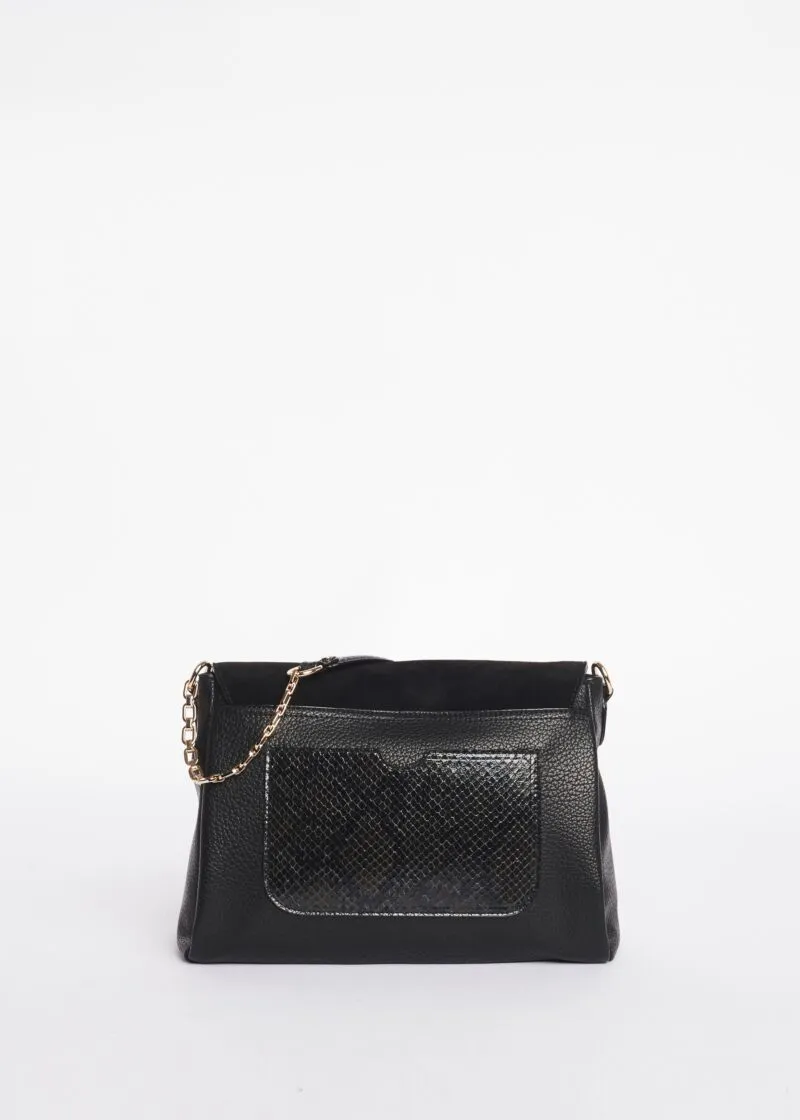 Borsa da lavoro con dettagli in pelle