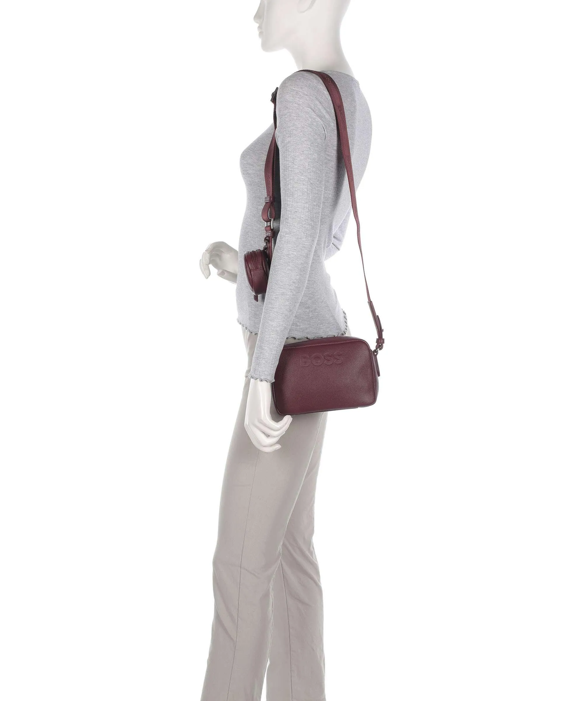  BOSS Addison Borsa a tracolla pelle sintetica rosso scuro  