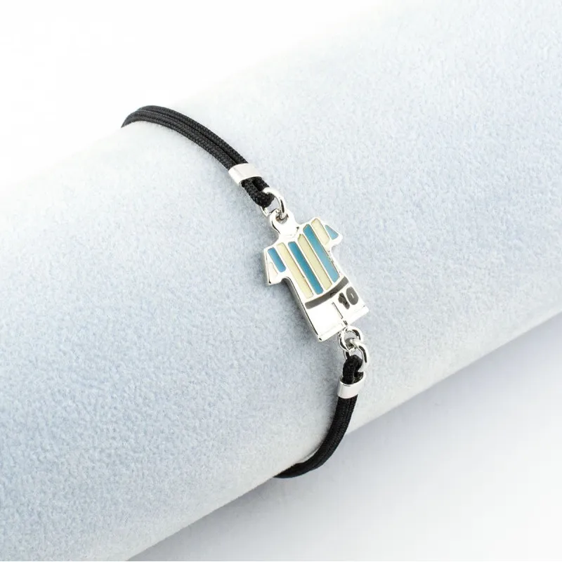 Bracciale maglietta calcio bianco celeste