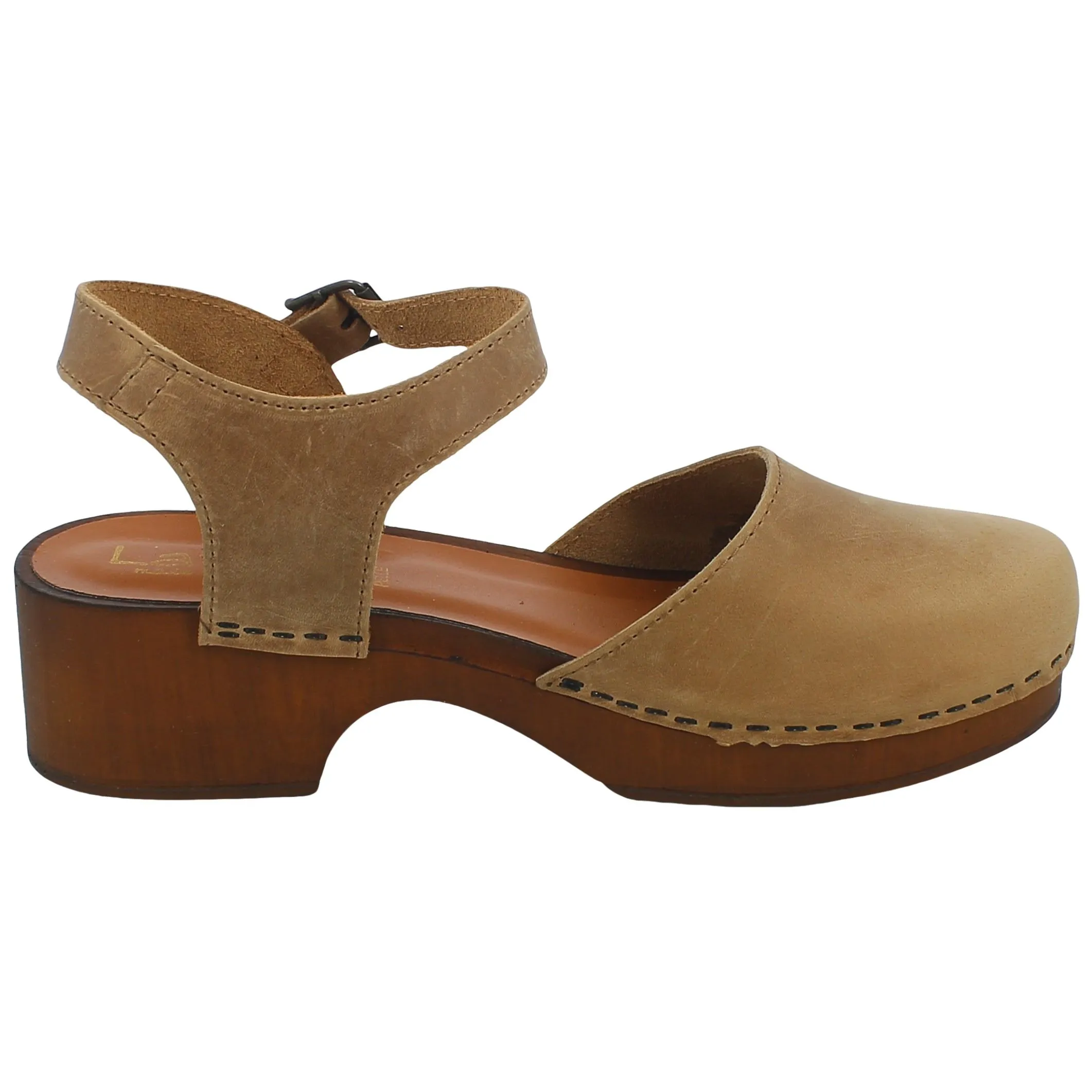 BRAND  Zoccolo in Nabuk Marrone con Cinturino 