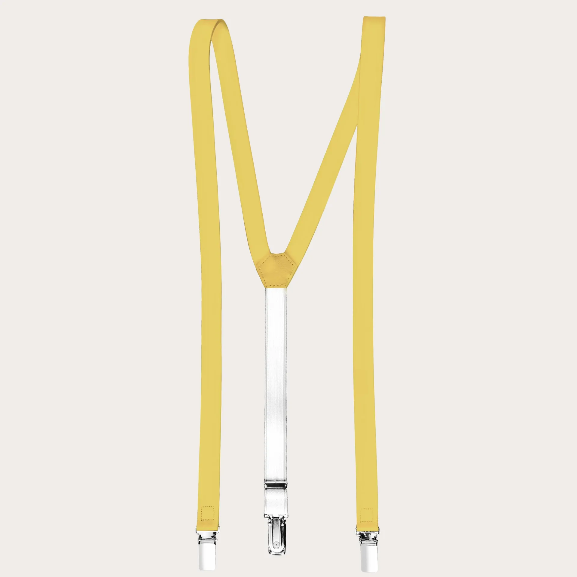 Bretelle a Y in pelle, giallo
