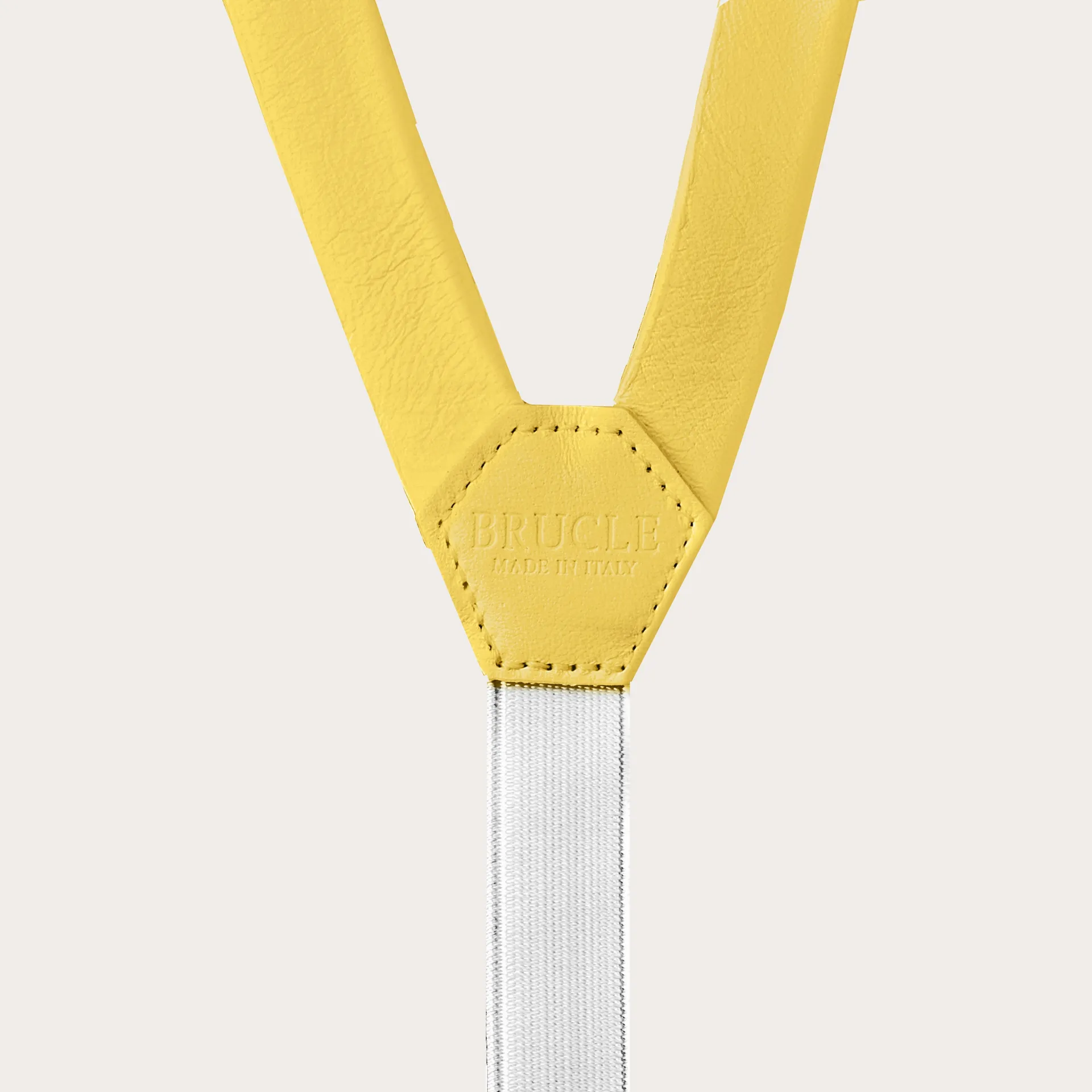 Bretelle a Y in pelle, giallo