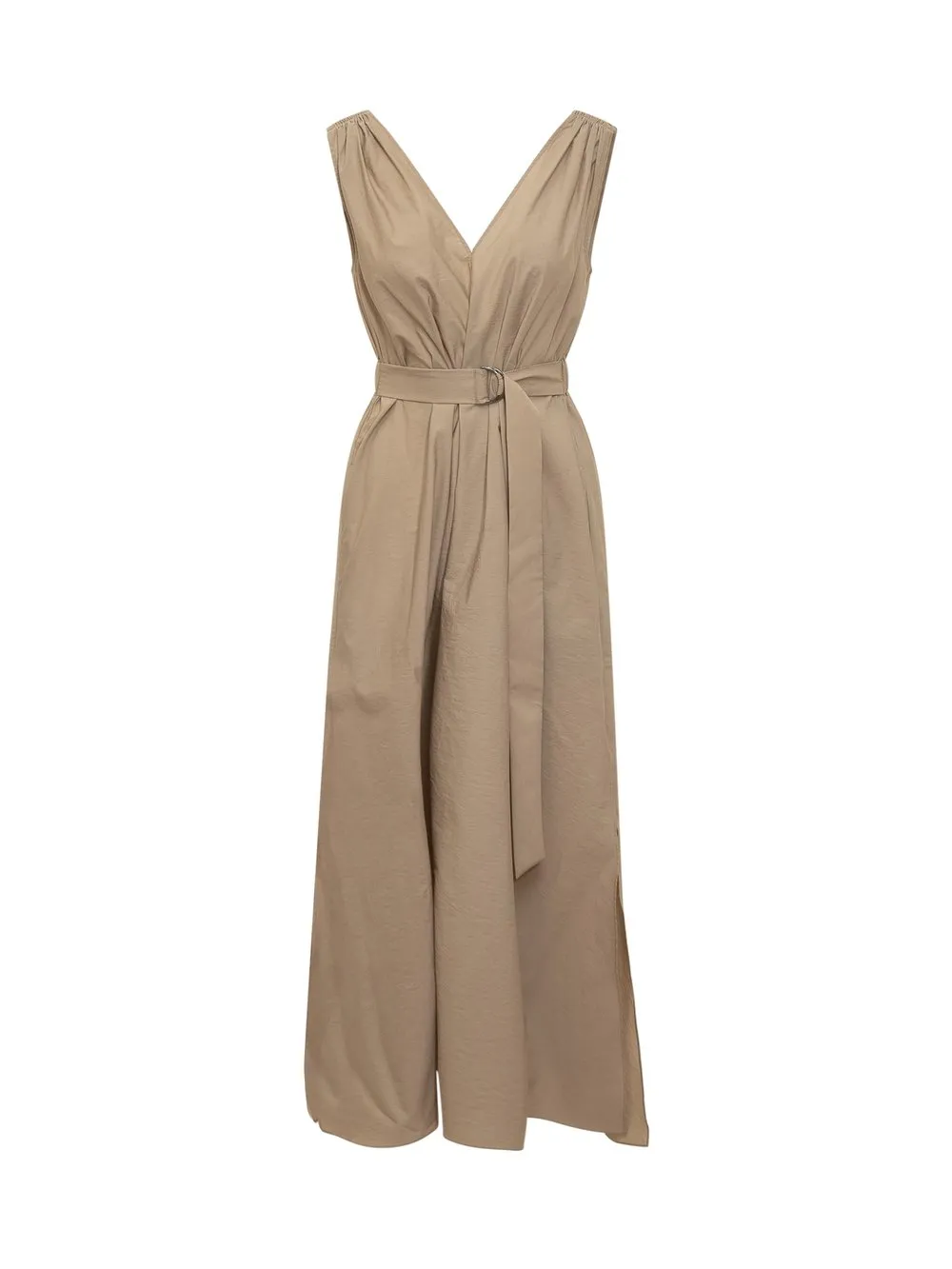 BRUNELLO CUCINELLI Abito in Popeline di Cotone Techno con Precious Shoulder Detail 