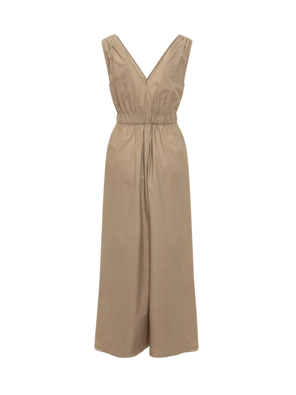 BRUNELLO CUCINELLI Abito in Popeline di Cotone Techno con Precious Shoulder Detail 