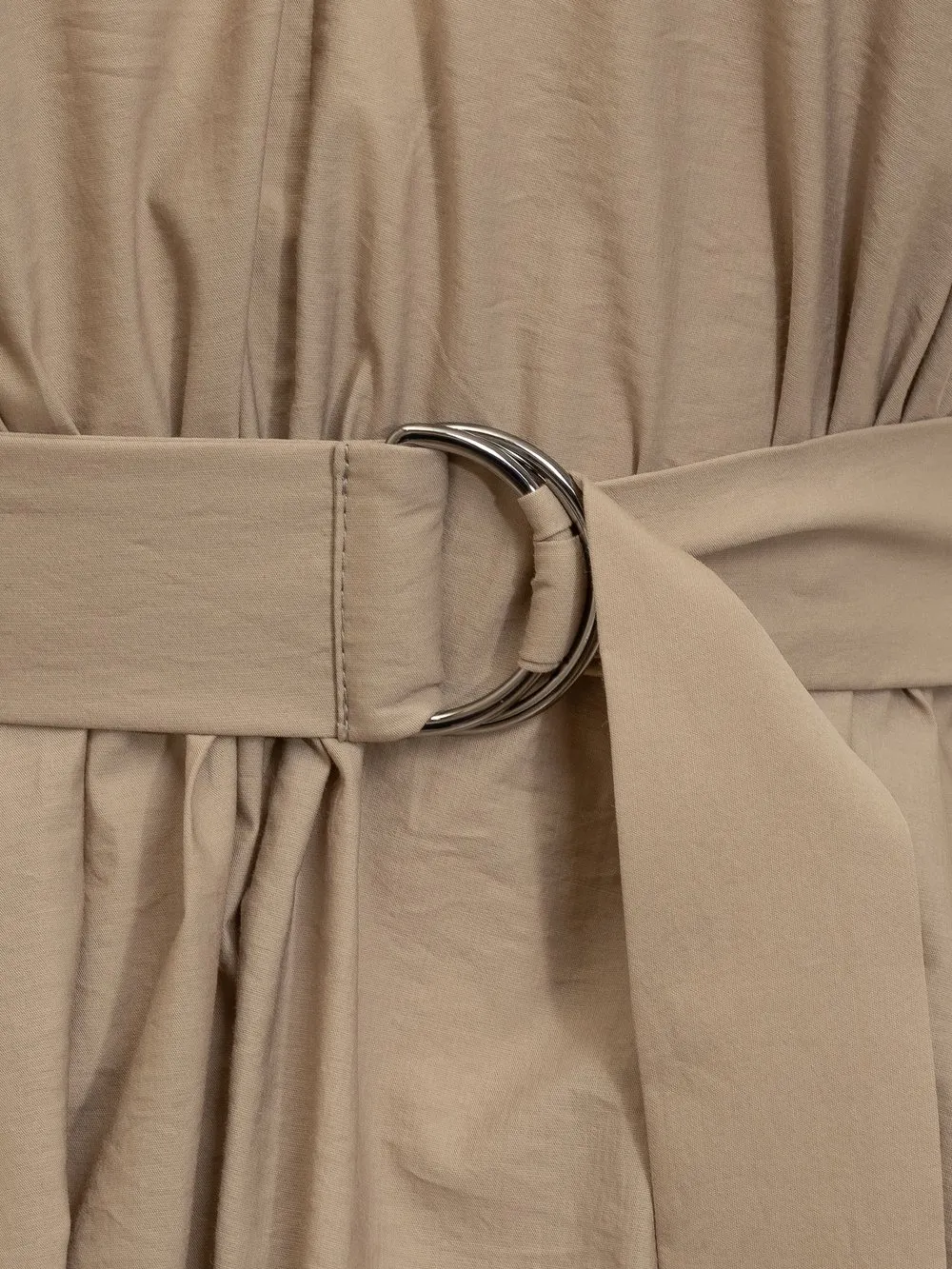 BRUNELLO CUCINELLI Abito in Popeline di Cotone Techno con Precious Shoulder Detail 