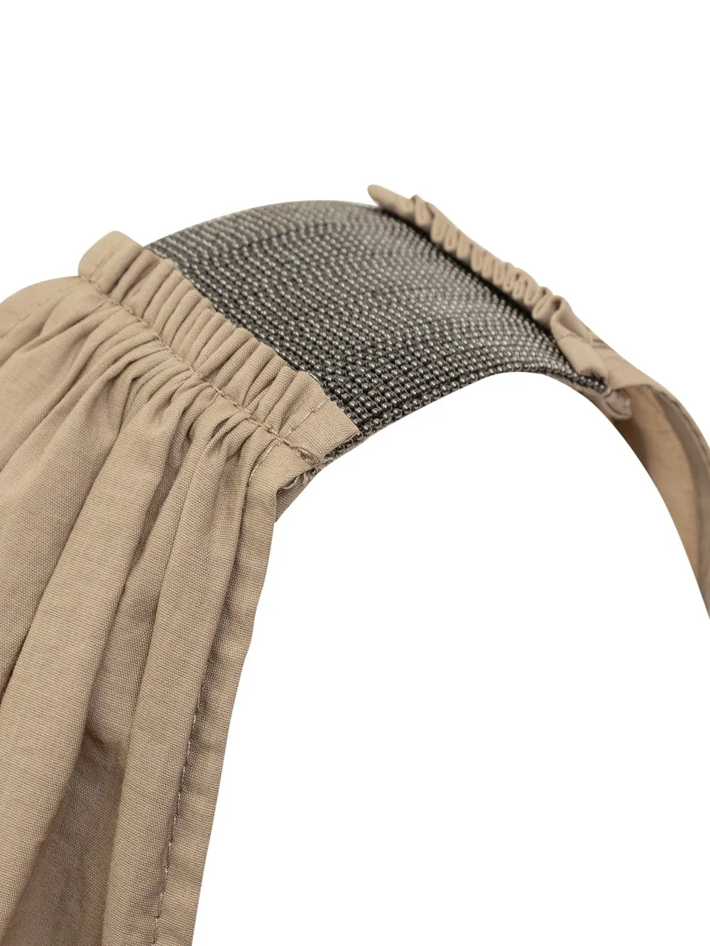 BRUNELLO CUCINELLI Abito in Popeline di Cotone Techno con Precious Shoulder Detail 
