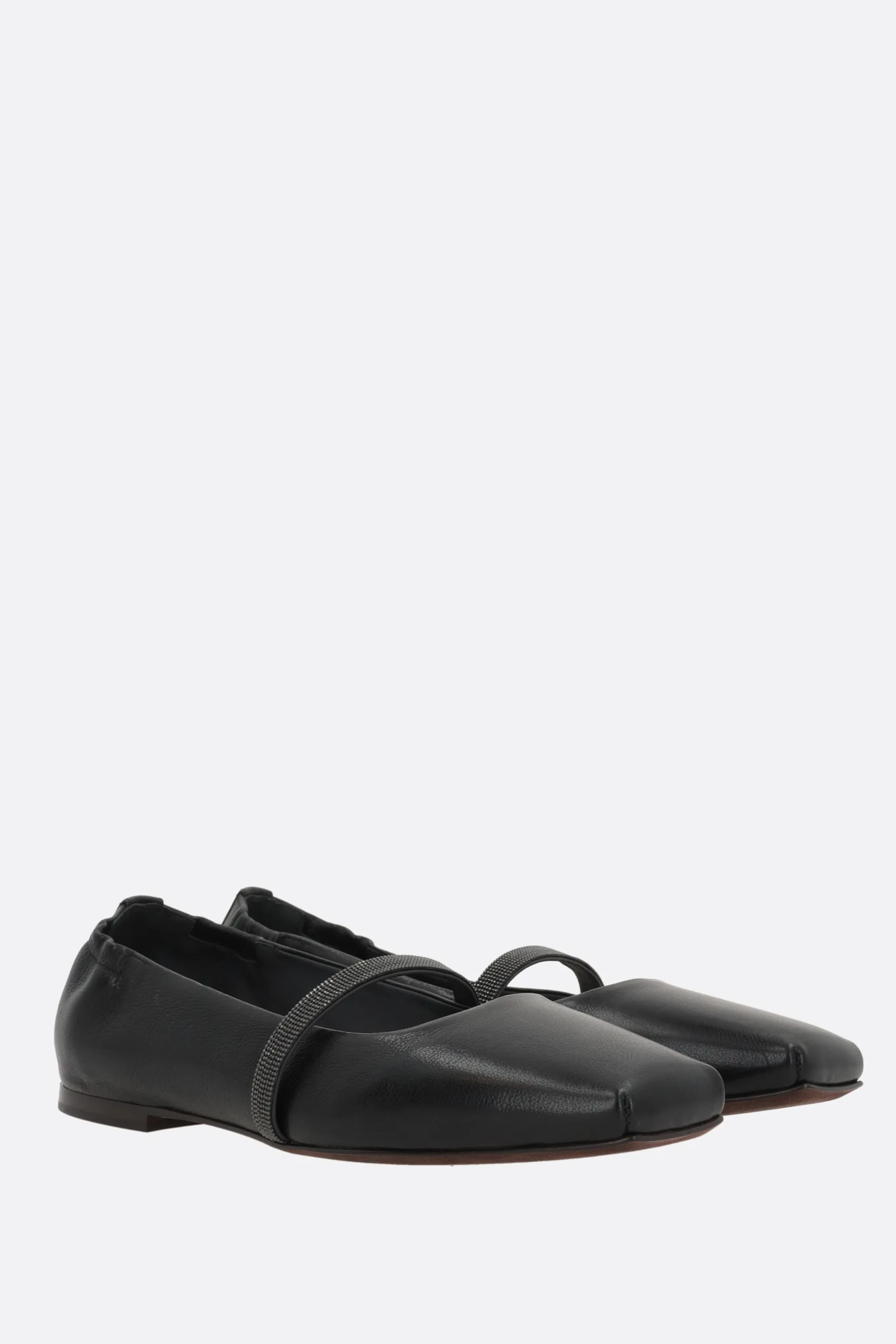  BRUNELLO CUCINELLI ballerina in nappa con Shiny Strap 