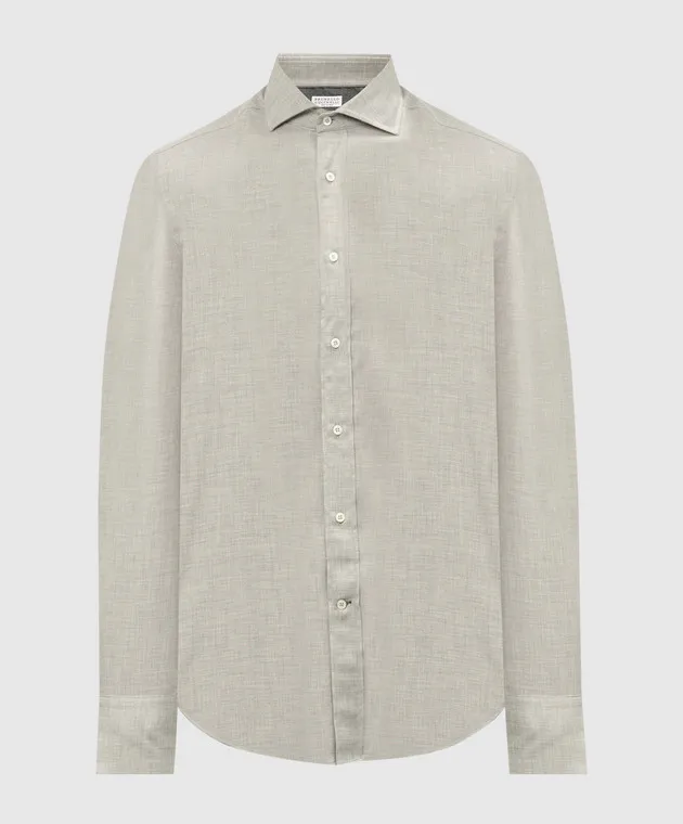 Brunello Cucinelli Camicia grigia con cashmere MY6121718
