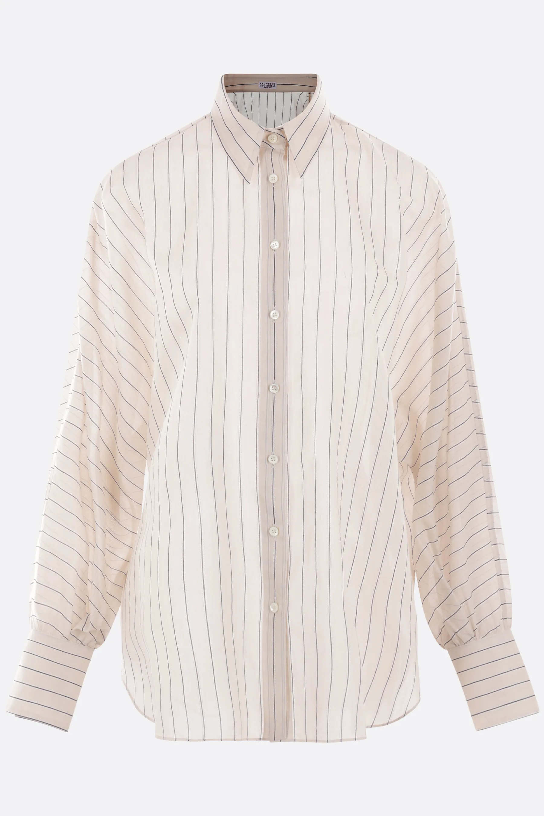 BRUNELLO CUCINELLI camicia in cotone e seta a righe