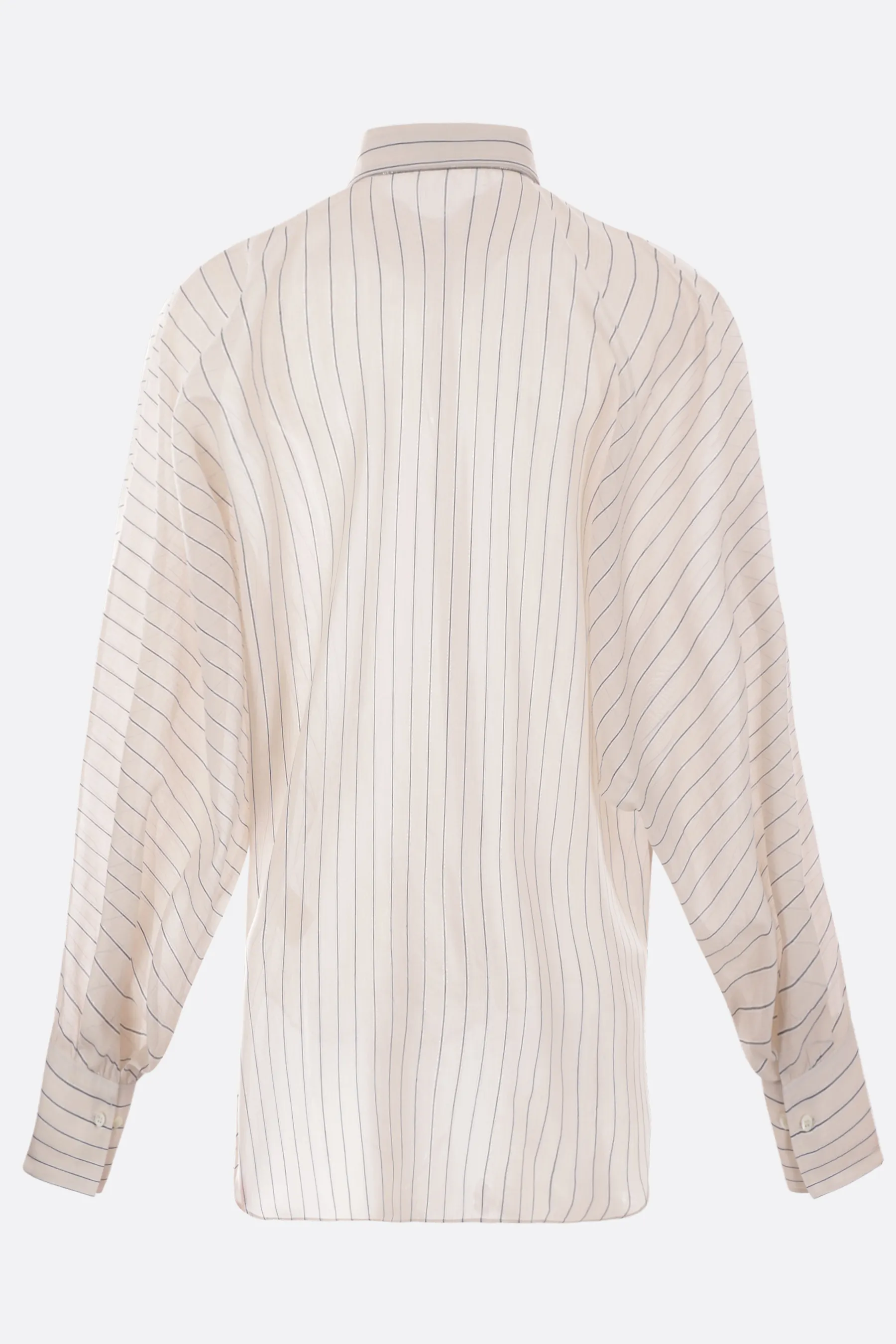 BRUNELLO CUCINELLI camicia in cotone e seta a righe