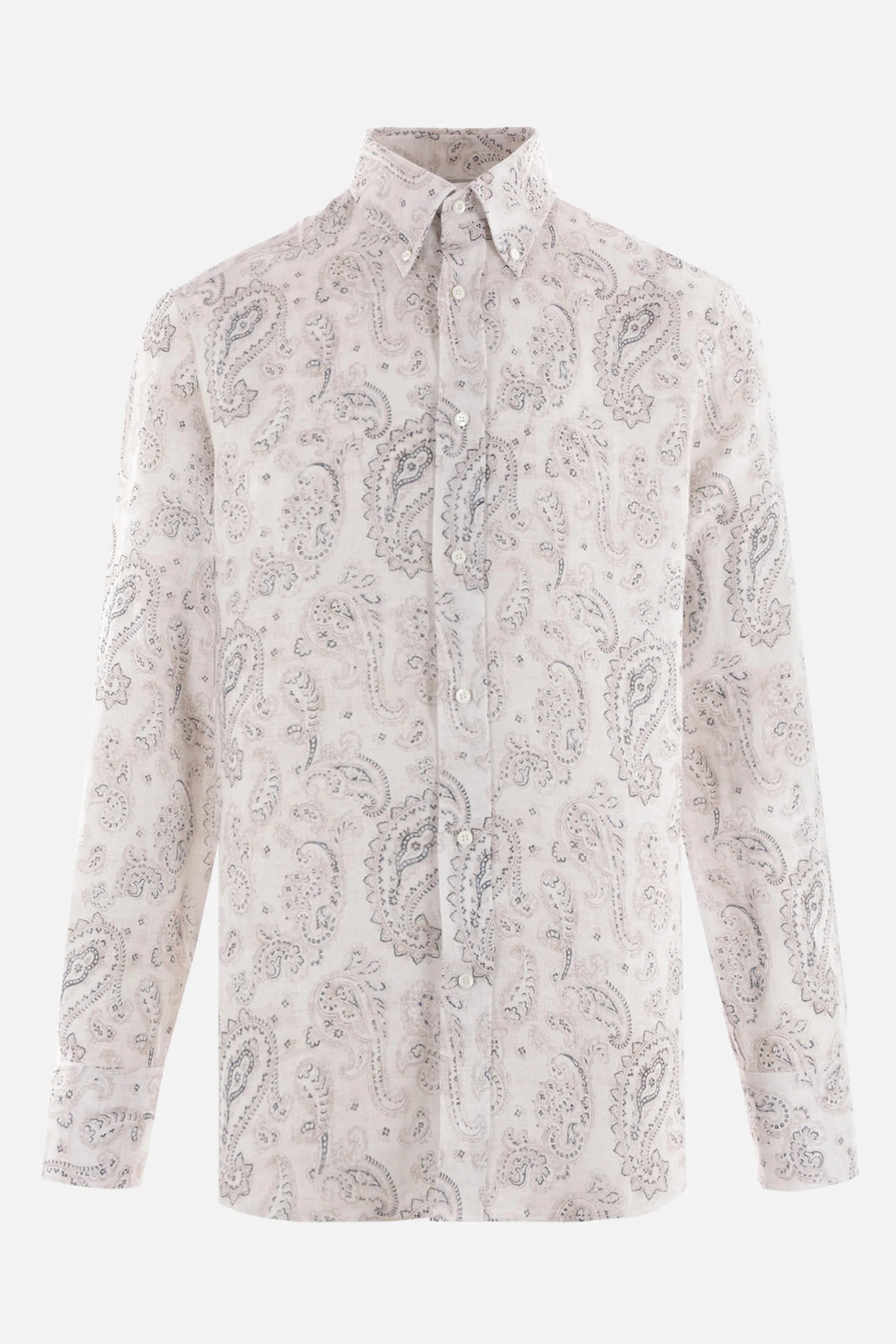 BRUNELLO CUCINELLI camicia in lino stampa paisley
