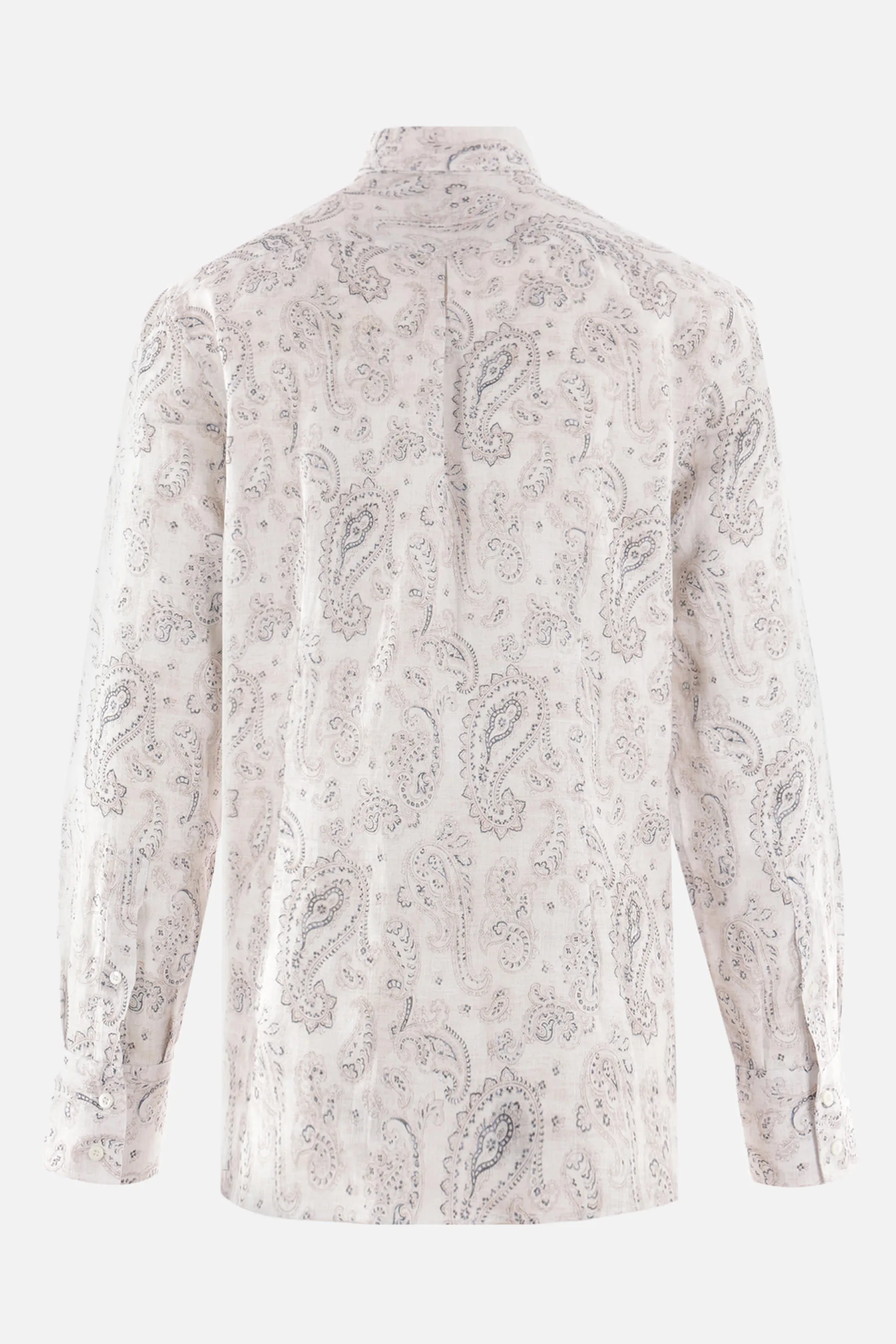 BRUNELLO CUCINELLI camicia in lino stampa paisley