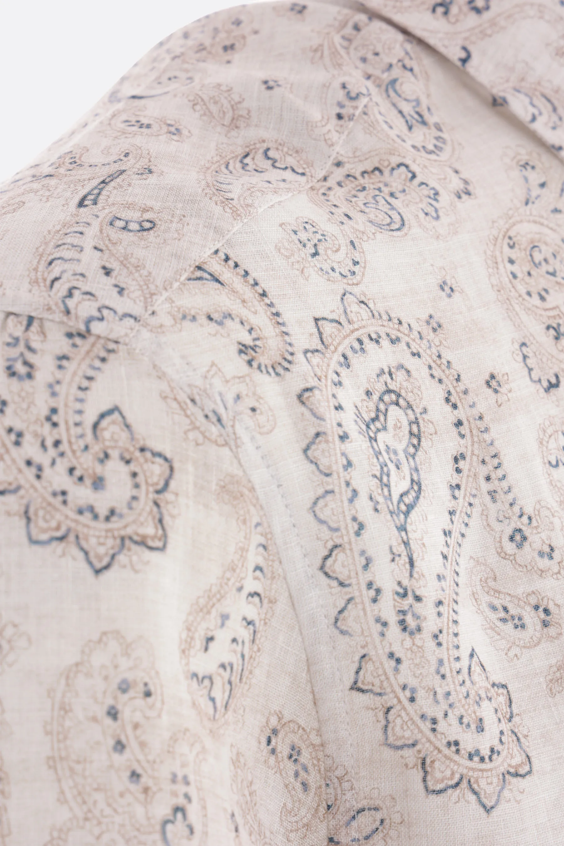 BRUNELLO CUCINELLI camicia in lino stampa paisley