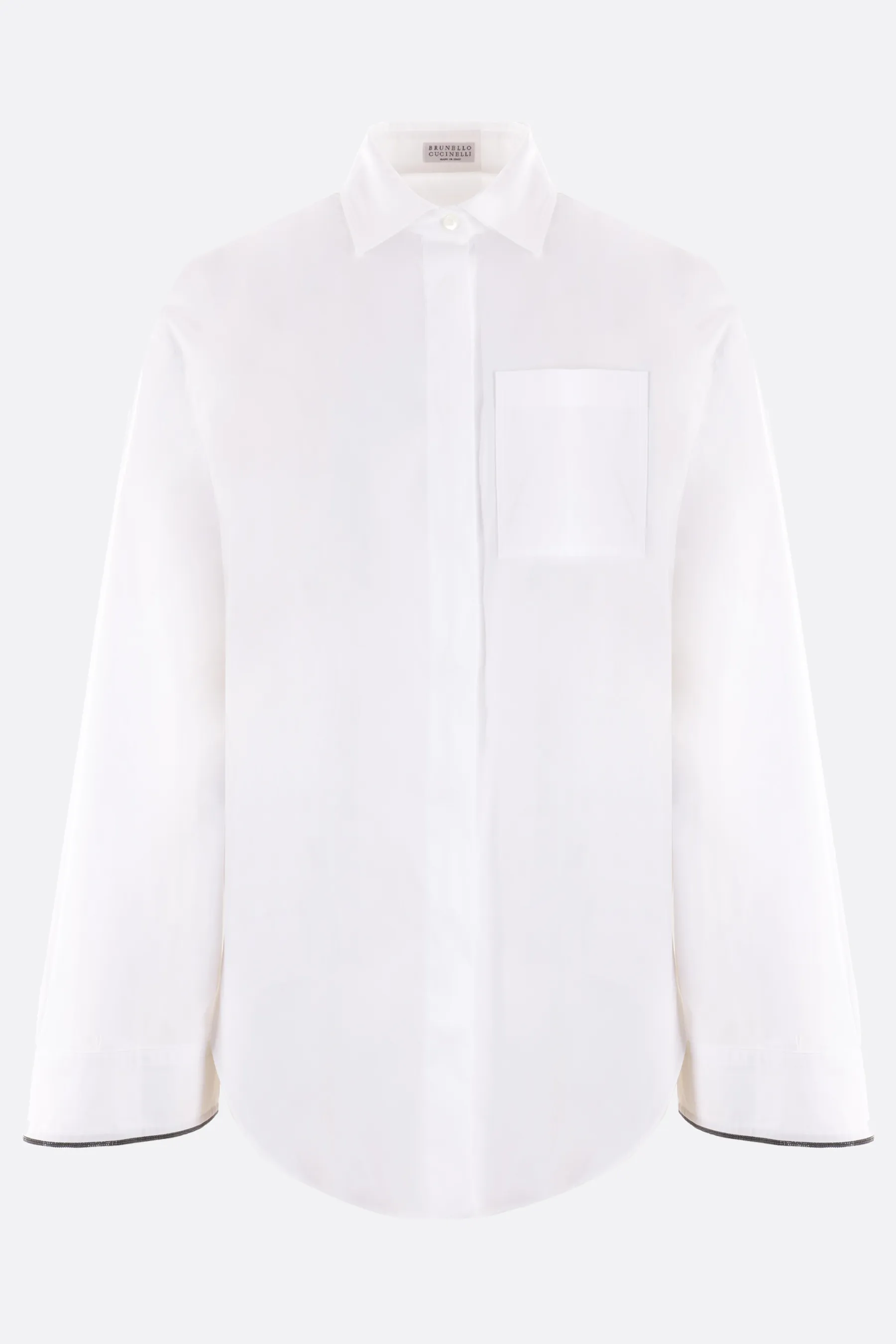 BRUNELLO CUCINELLI camicia in popeline con monile