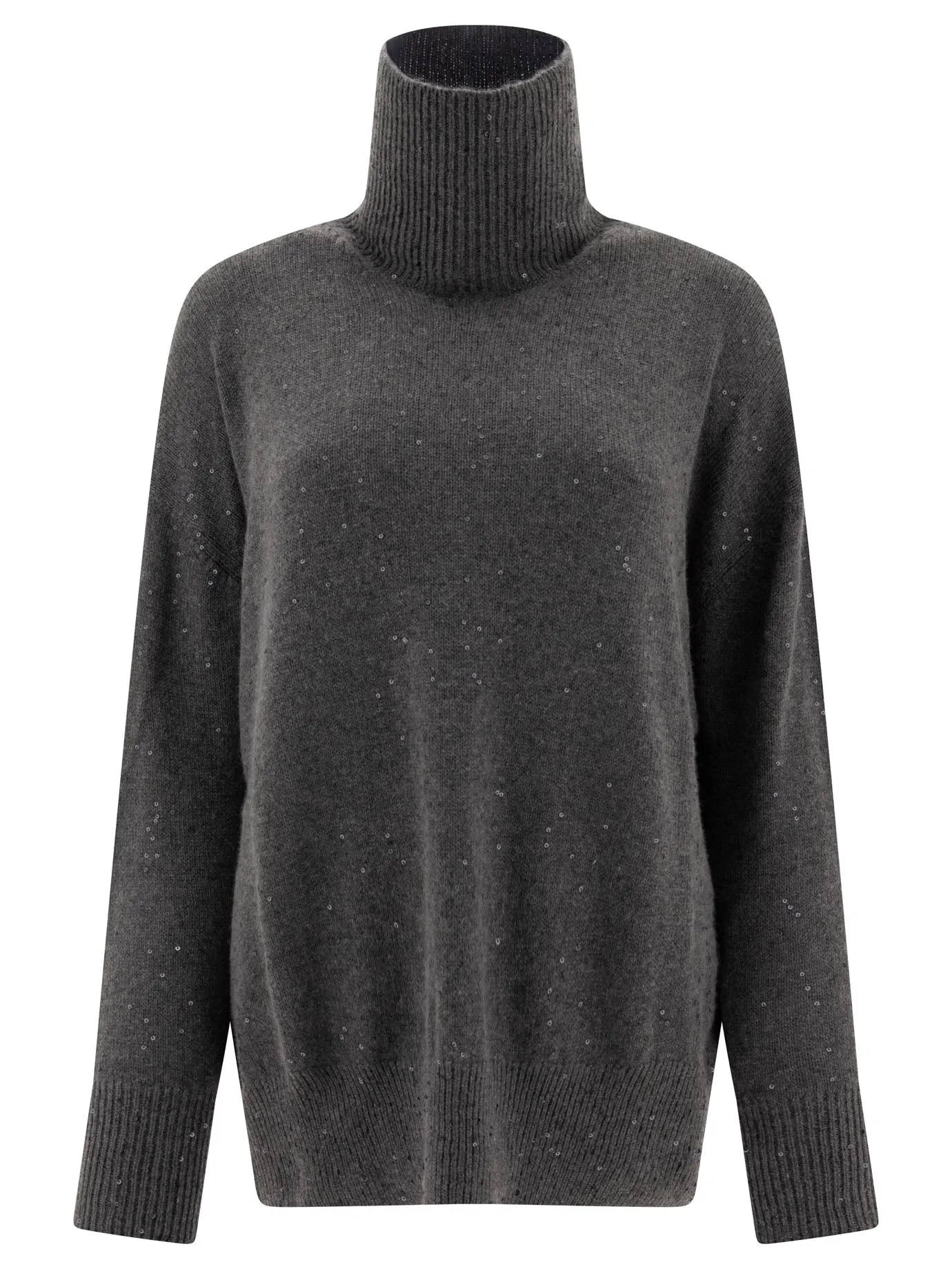 Brunello Cucinelli Cashmere e Silk Turtleneck con paillettes