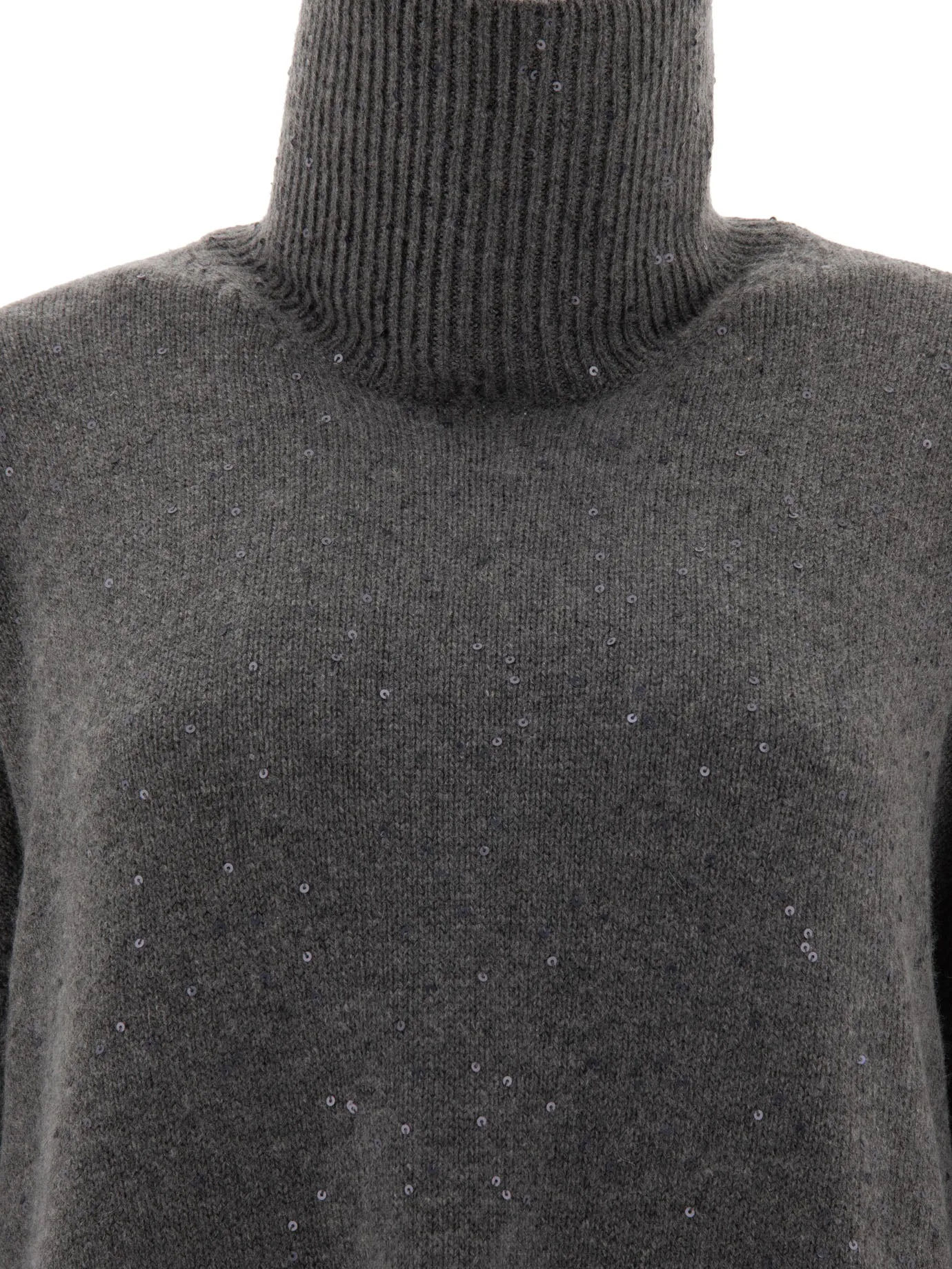 Brunello Cucinelli Cashmere e Silk Turtleneck con paillettes