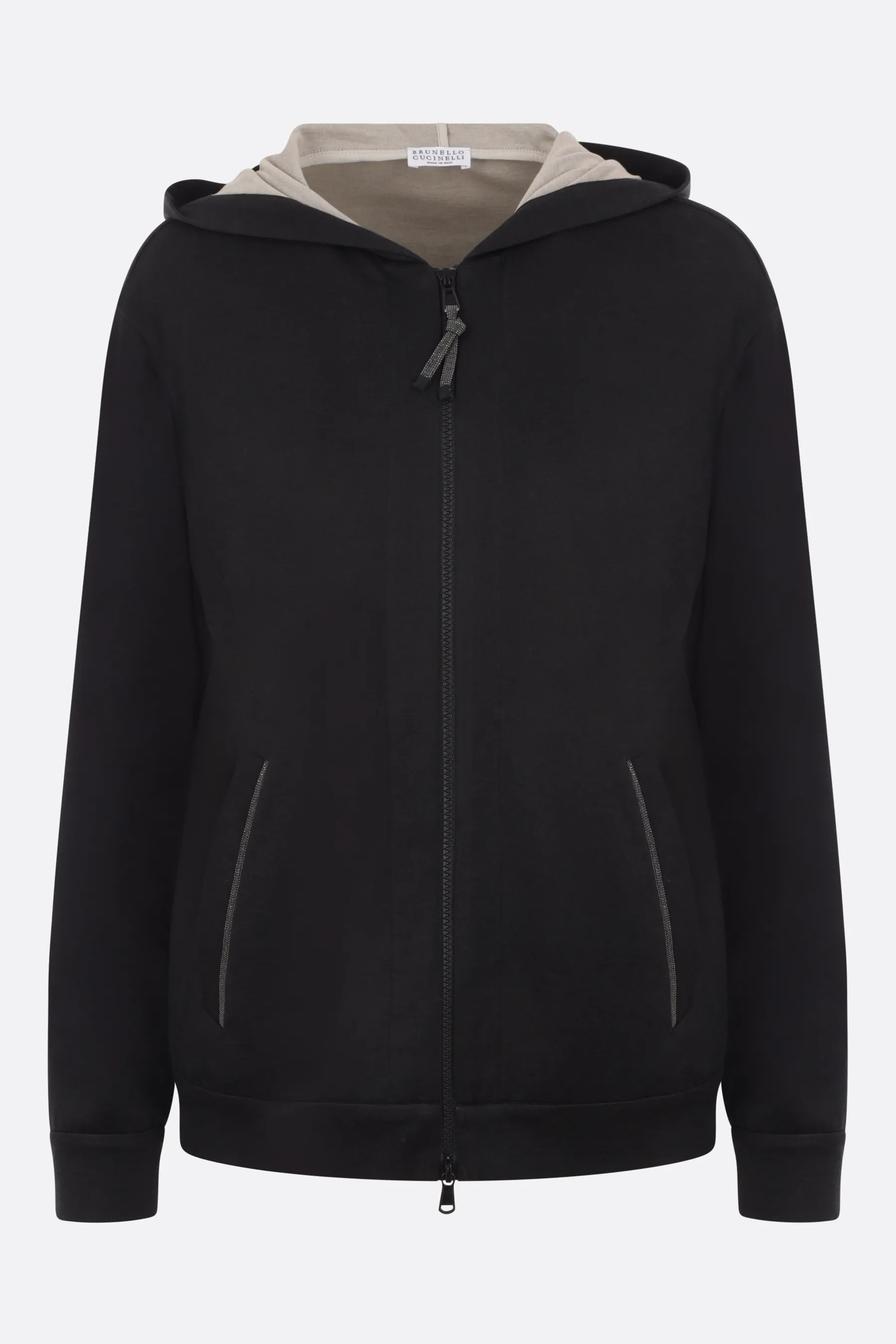 BRUNELLO CUCINELLI felpa full-zip in interlock con Precious Zipper Pull