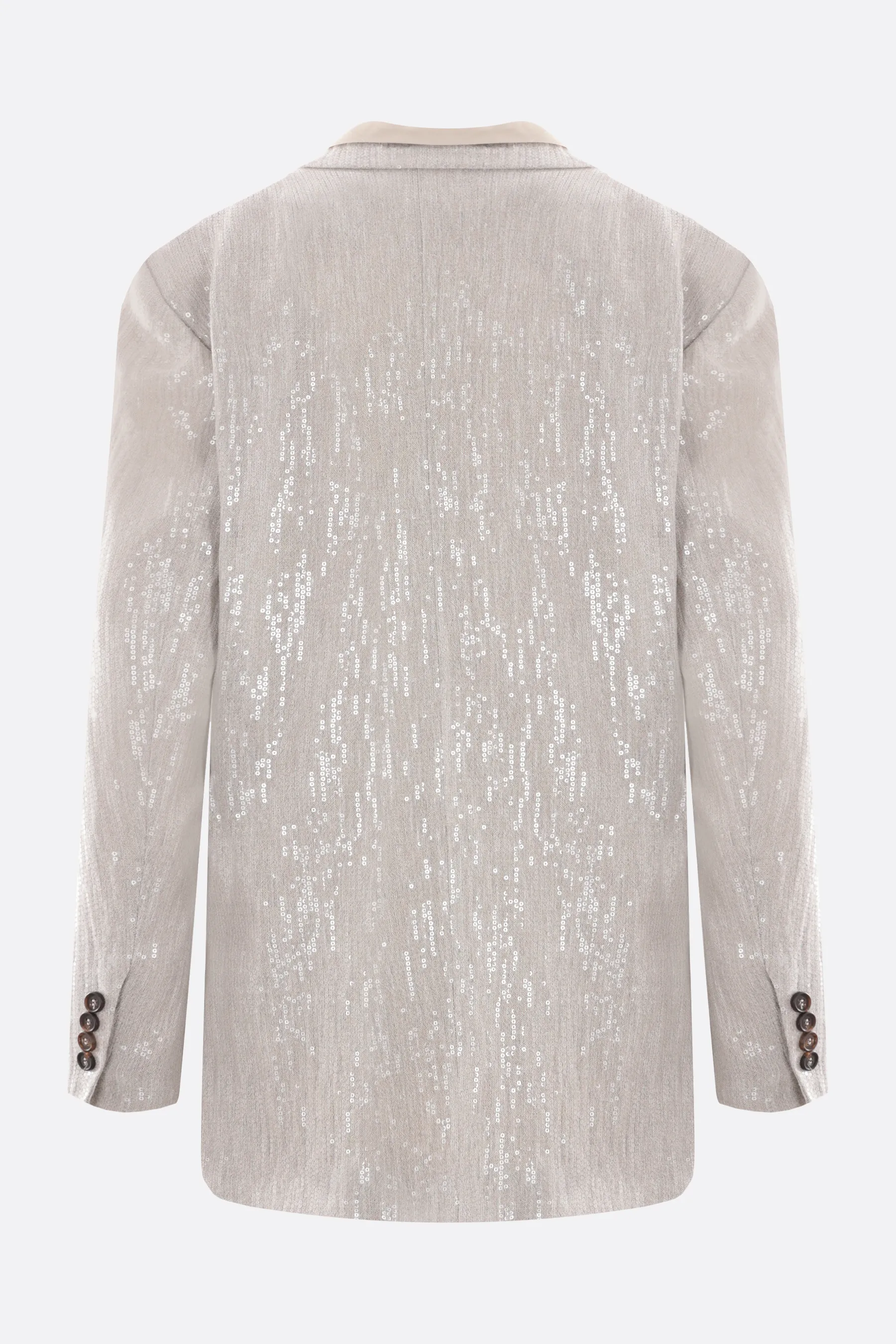 BRUNELLO CUCINELLI giacca monopetto in lino con paillettes