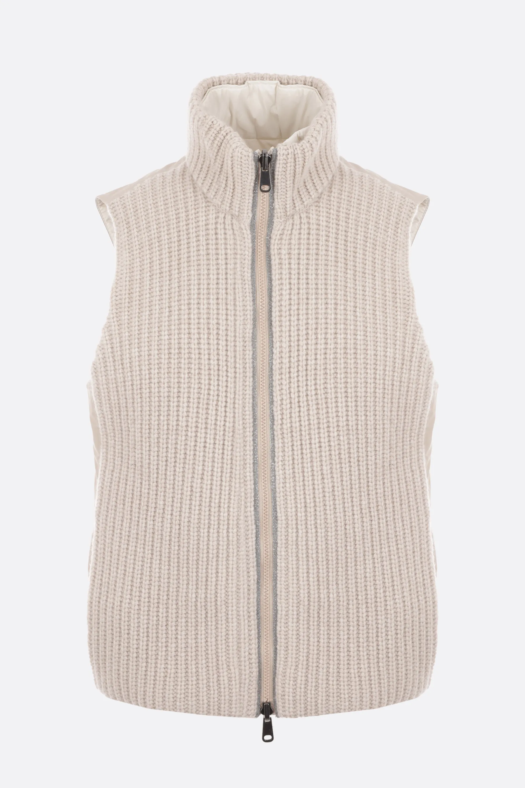 BRUNELLO CUCINELLI gilet imbottito reversibile in nylon e maglia