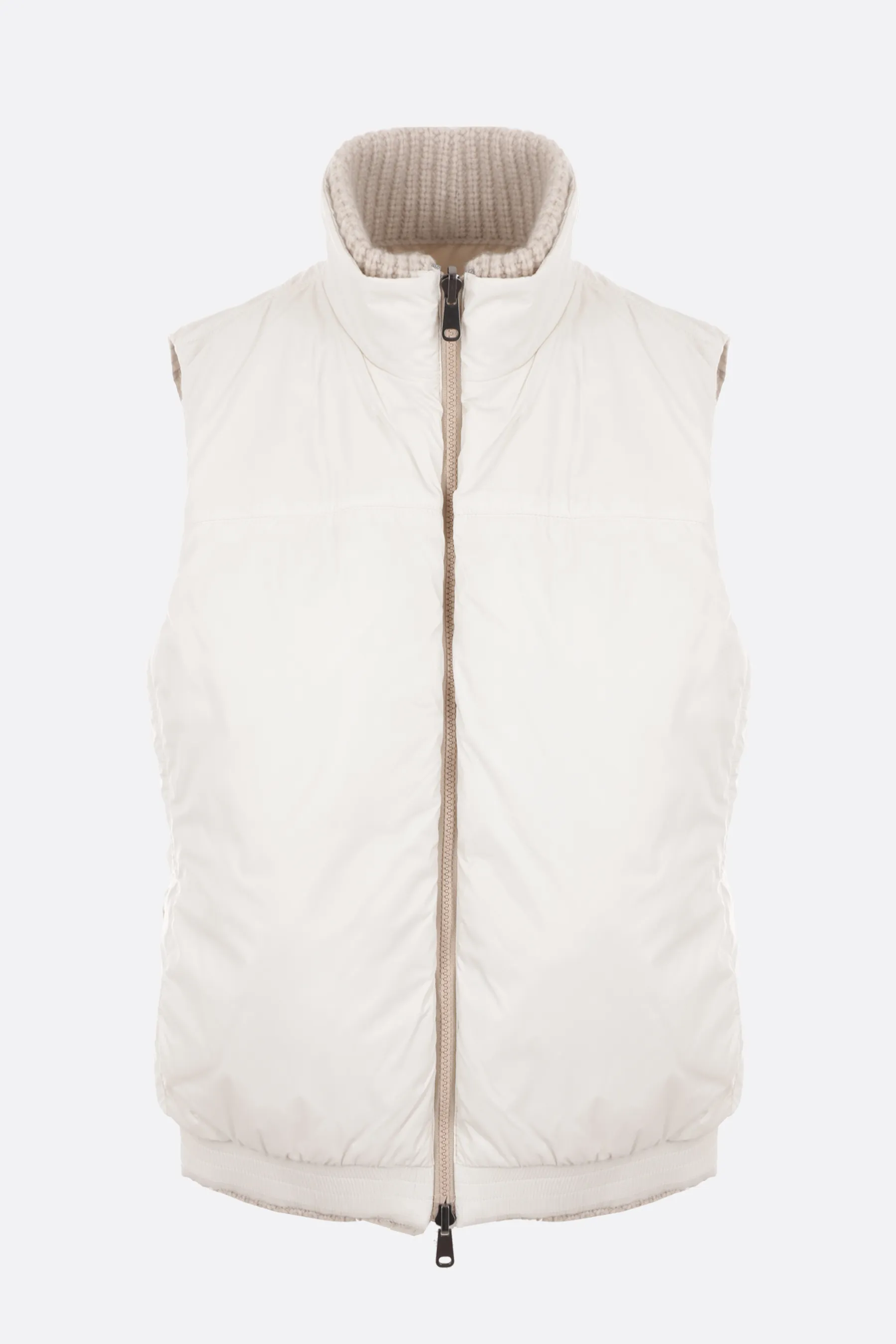 BRUNELLO CUCINELLI gilet imbottito reversibile in nylon e maglia