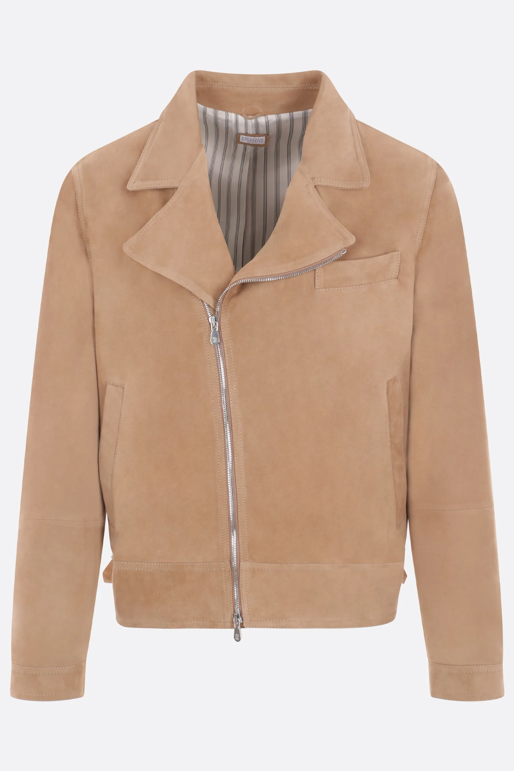 BRUNELLO CUCINELLI giubbotto chiodo in suede