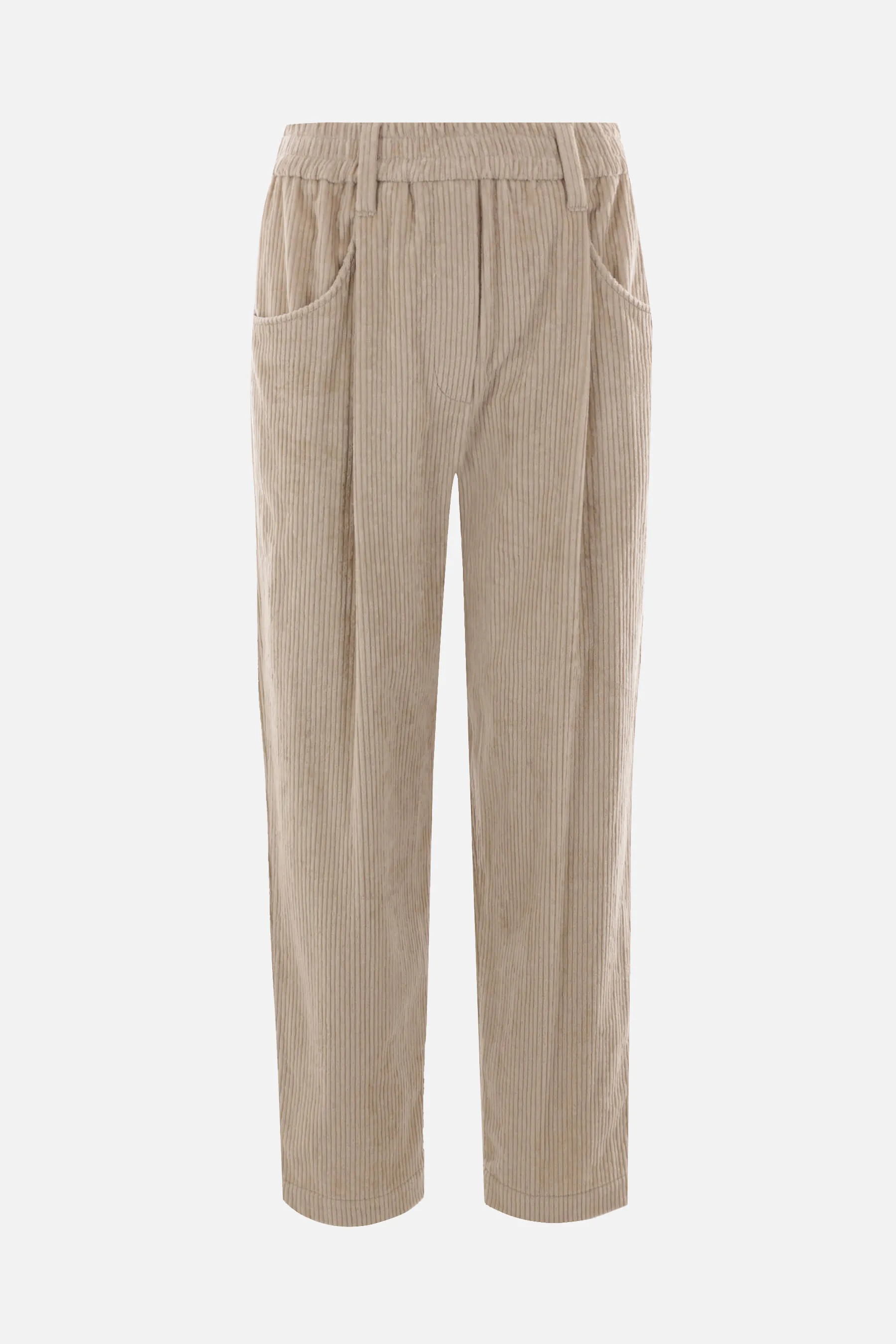  BRUNELLO CUCINELLI pantalone baggy crop in velluto a costine 