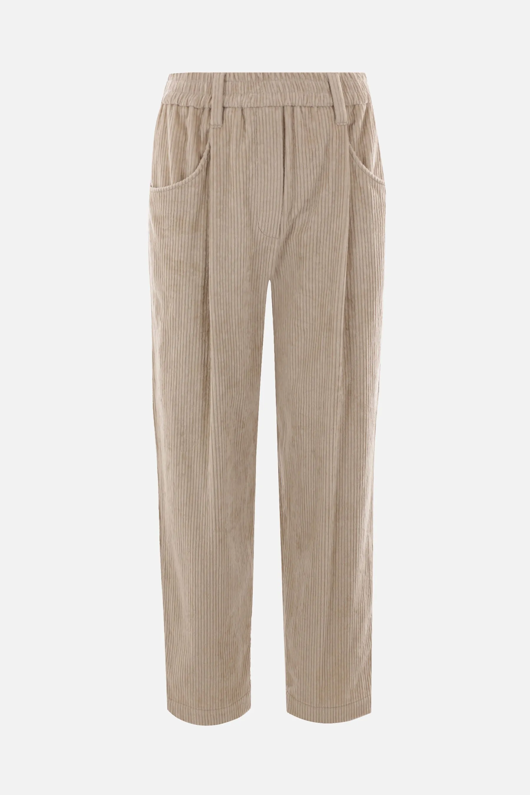  BRUNELLO CUCINELLI pantalone baggy crop in velluto a costine 
