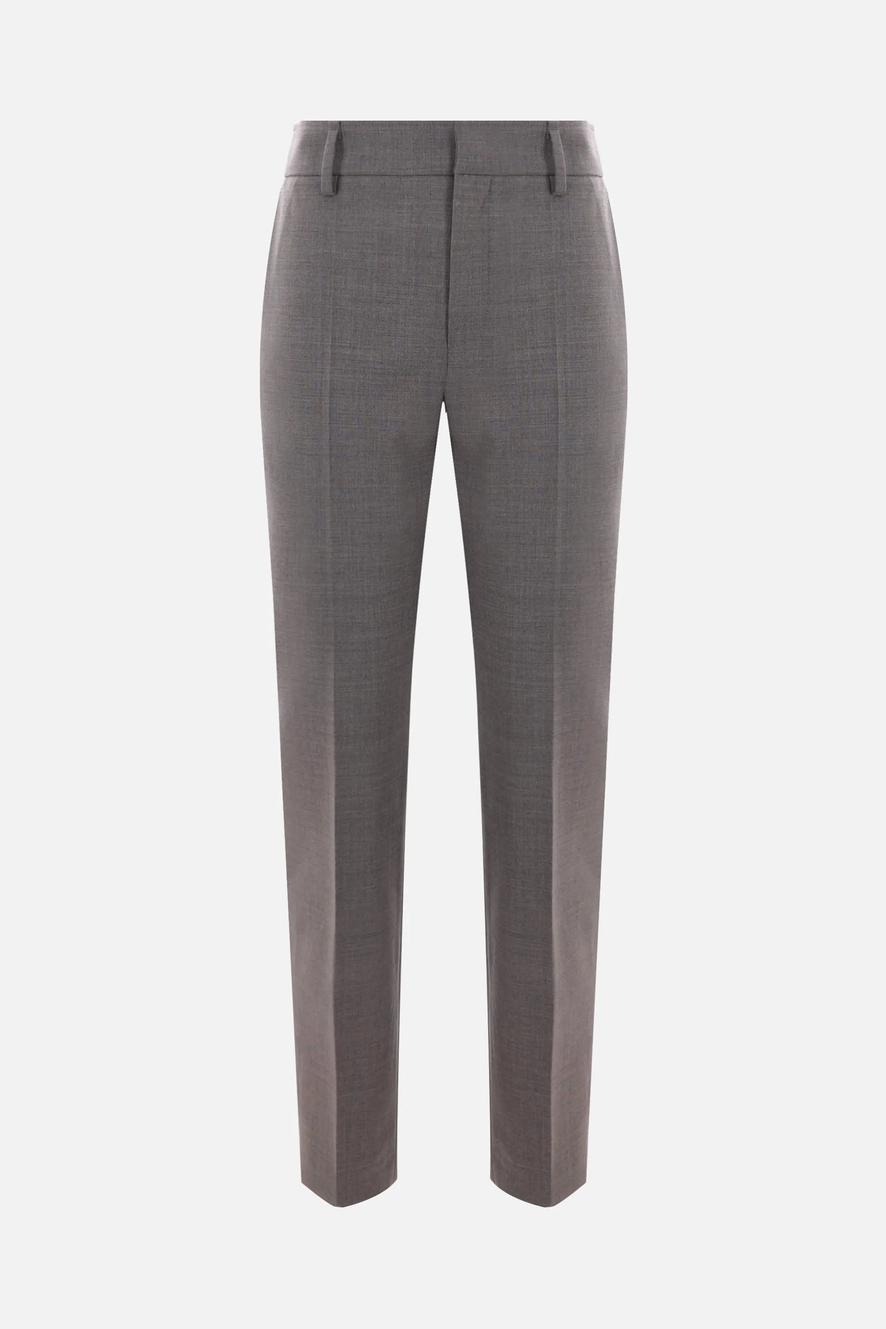  BRUNELLO CUCINELLI pantalone sigaretta in lana Tropical Luxury con monile 