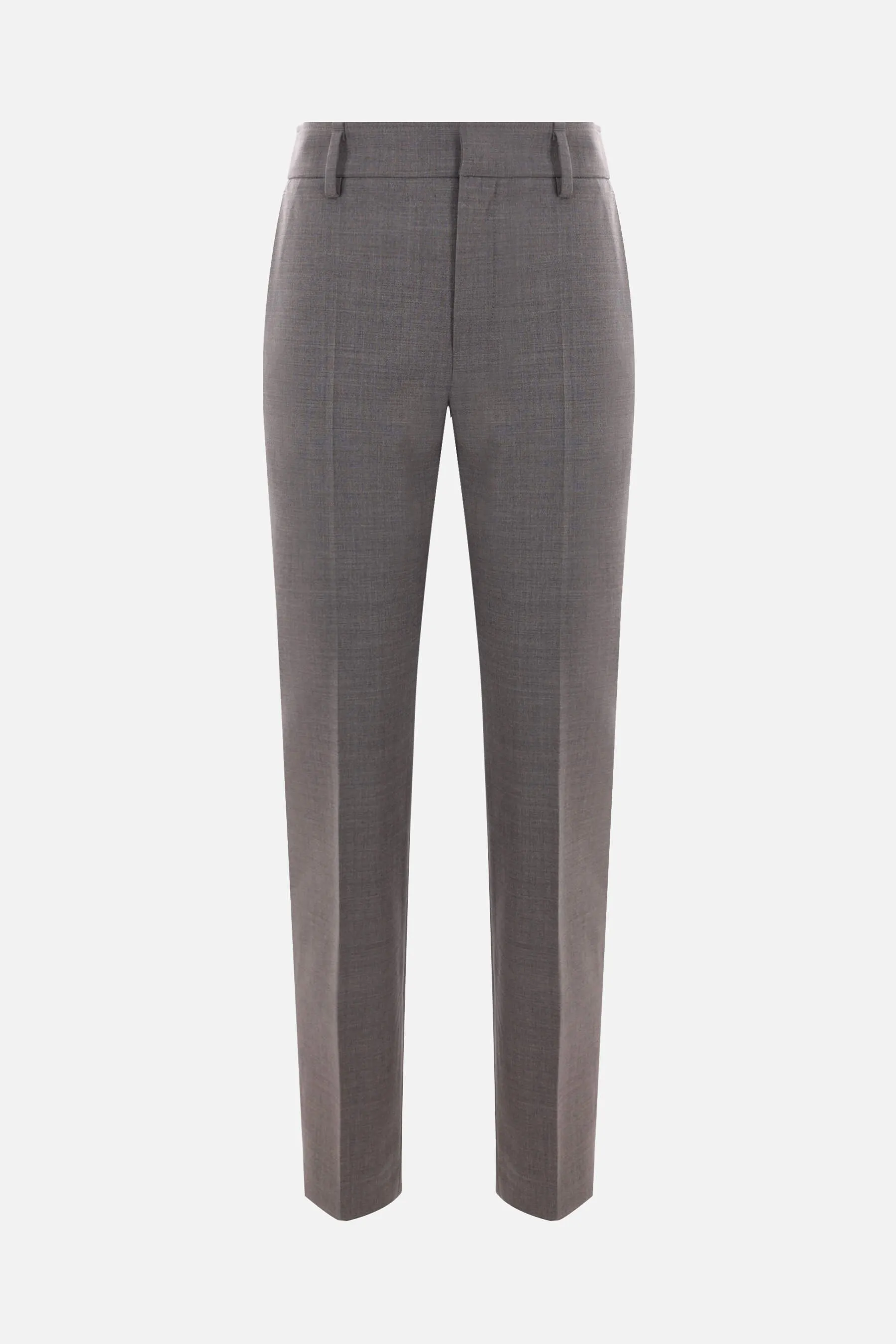  BRUNELLO CUCINELLI pantalone sigaretta in lana Tropical Luxury con monile 