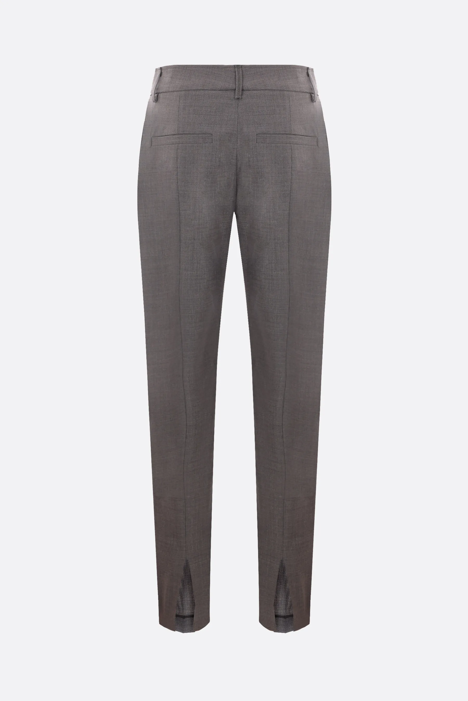  BRUNELLO CUCINELLI pantalone sigaretta in lana Tropical Luxury con monile 