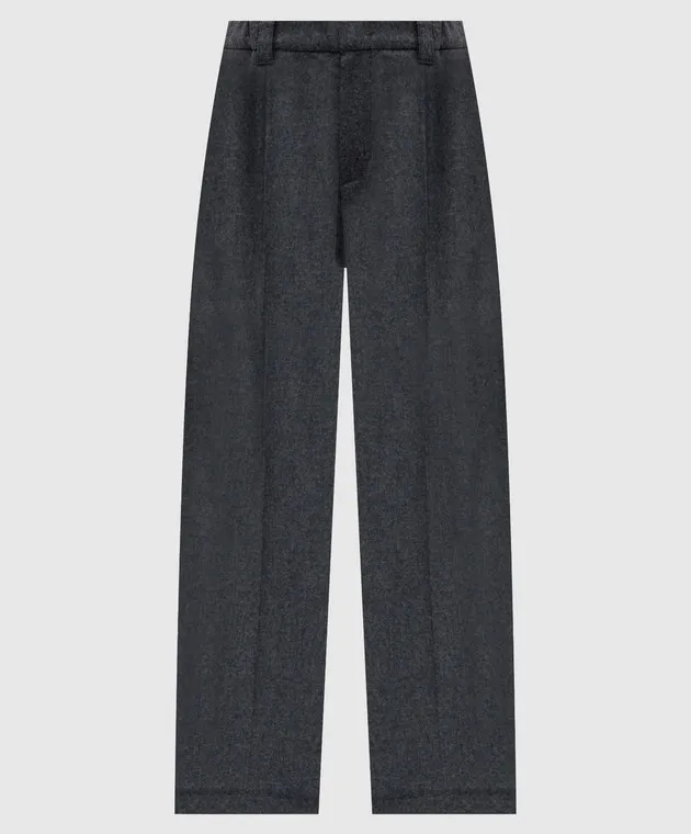 Brunello Cucinelli Pantaloni grigi realizzati in lana e cashmere MD588P8632