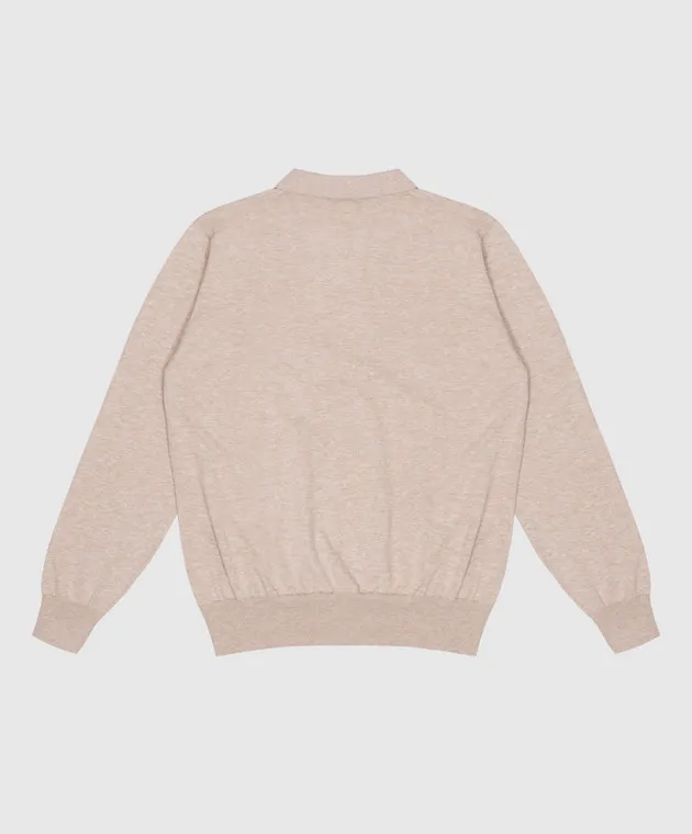 Brunello Cucinelli Polo beige da bambino con ricamo logo B29M81605C