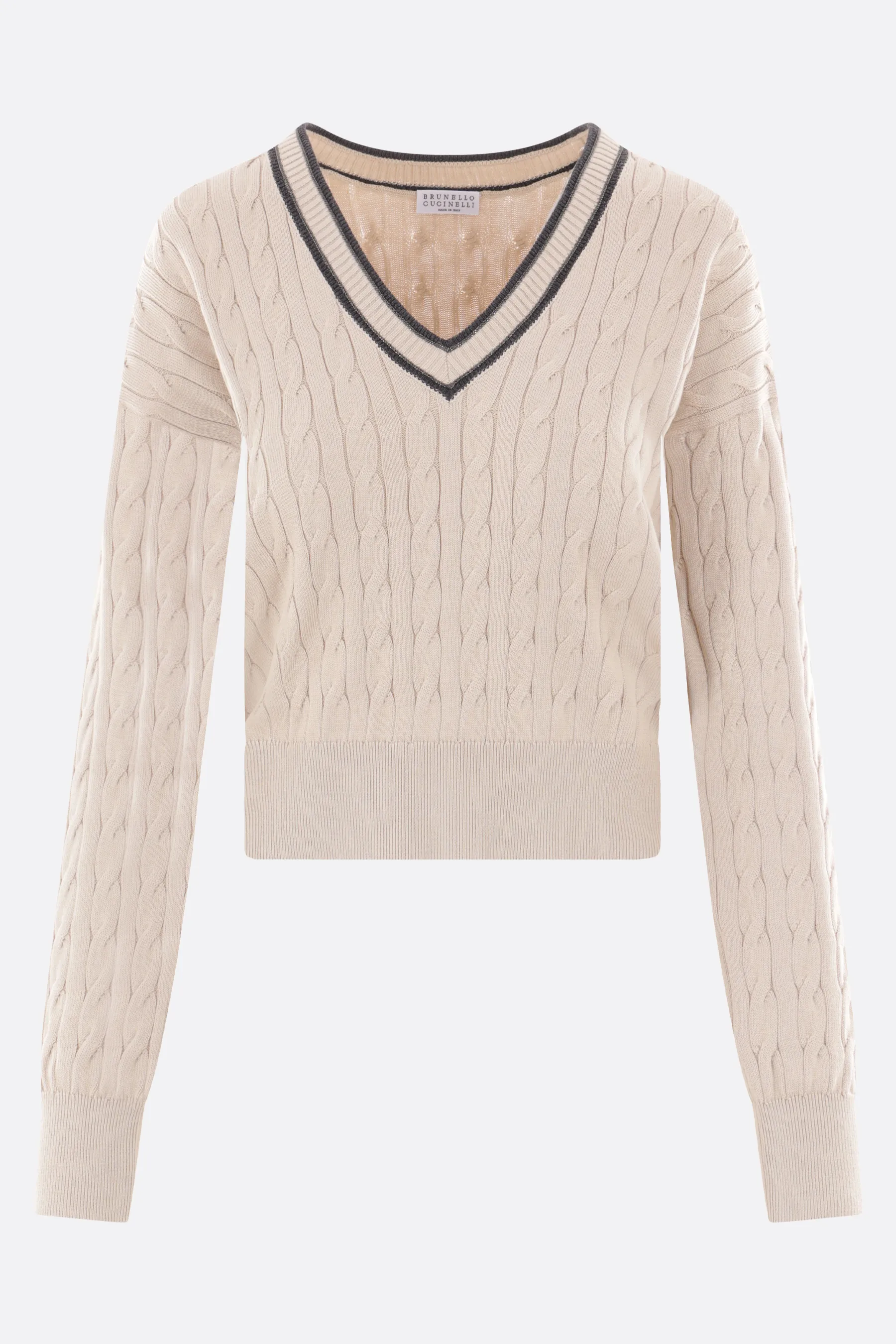 BRUNELLO CUCINELLI pullover in cotone con monile