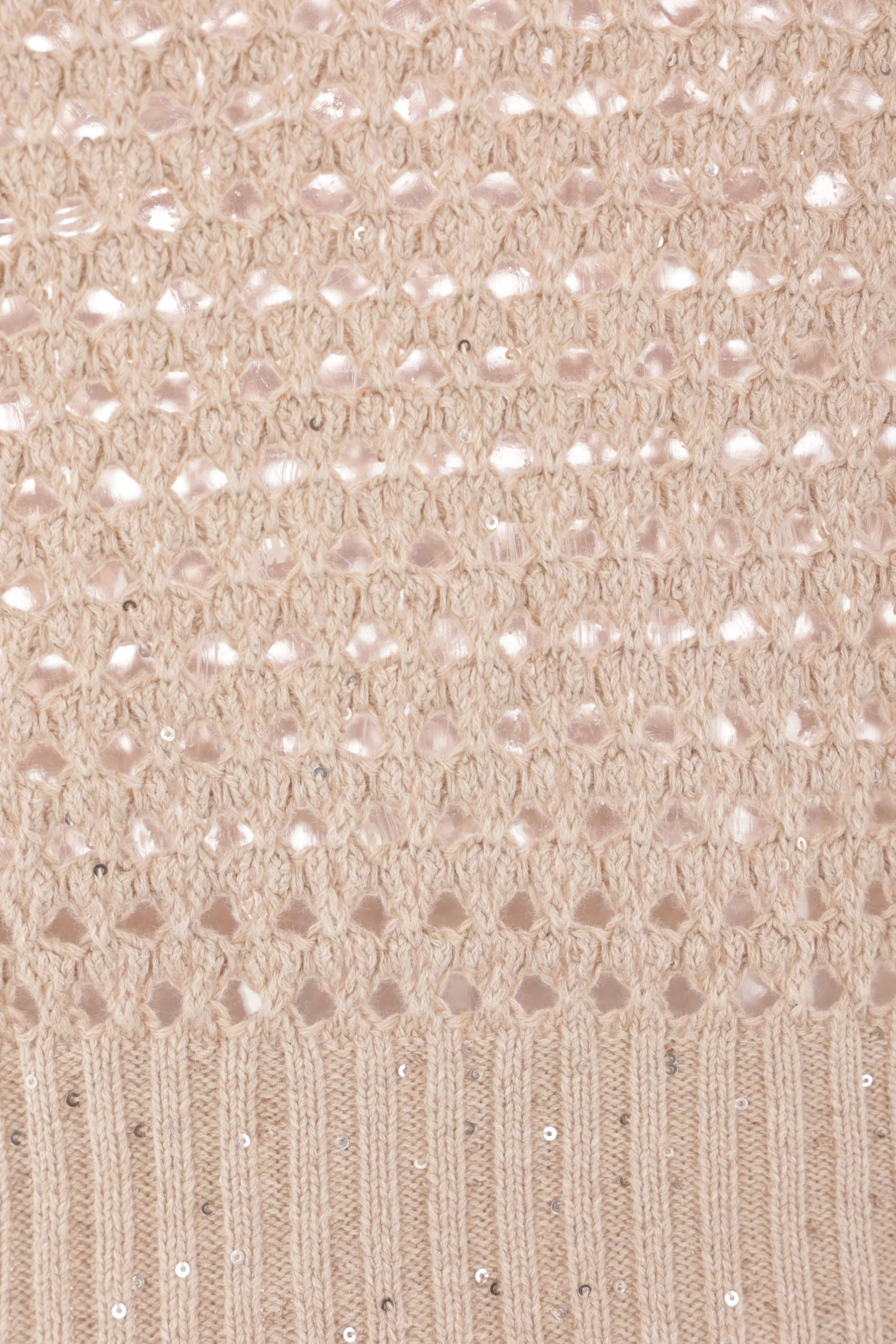 BRUNELLO CUCINELLI pullover smanicato in misto cotone con paillettes
