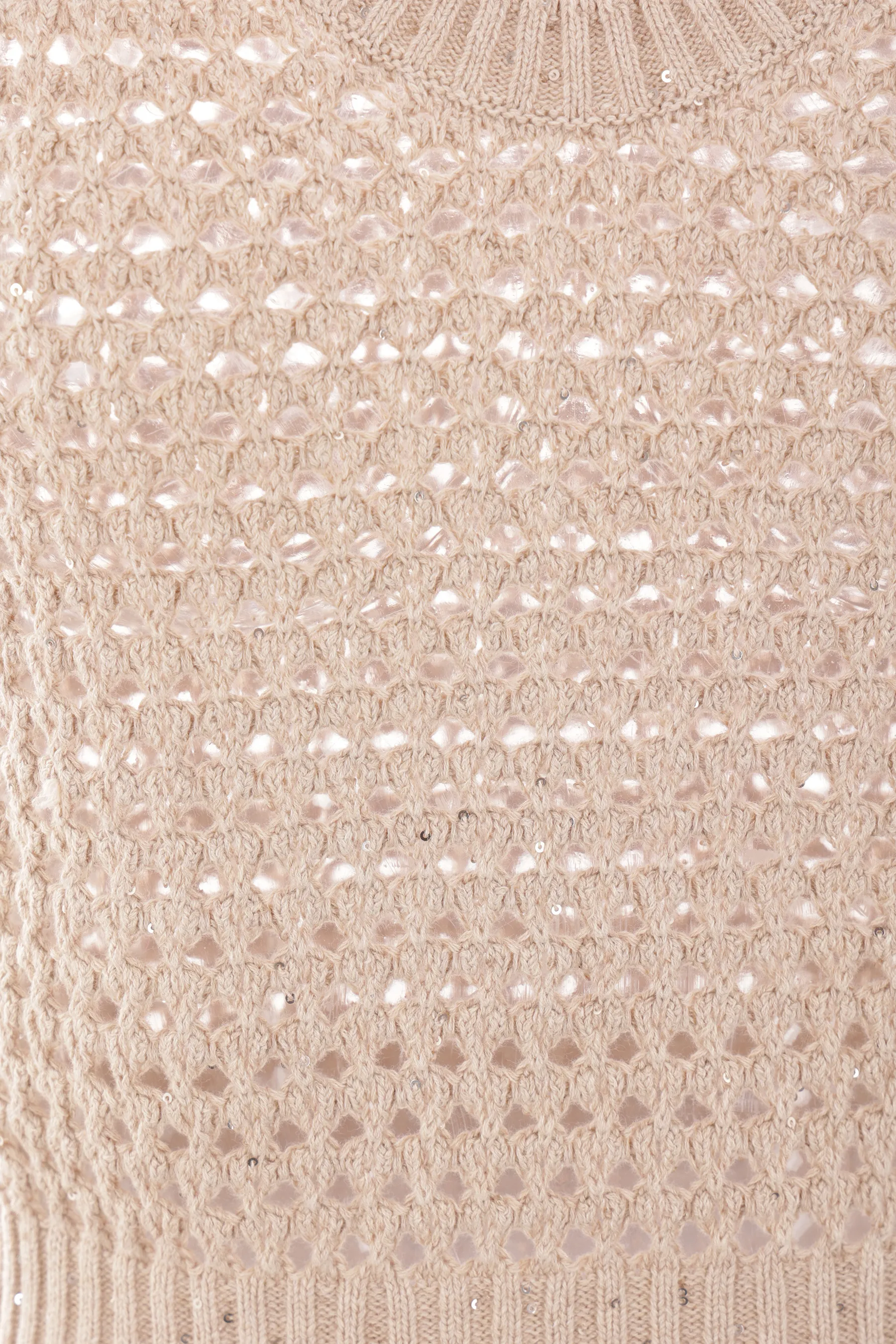 BRUNELLO CUCINELLI pullover smanicato in misto cotone con paillettes