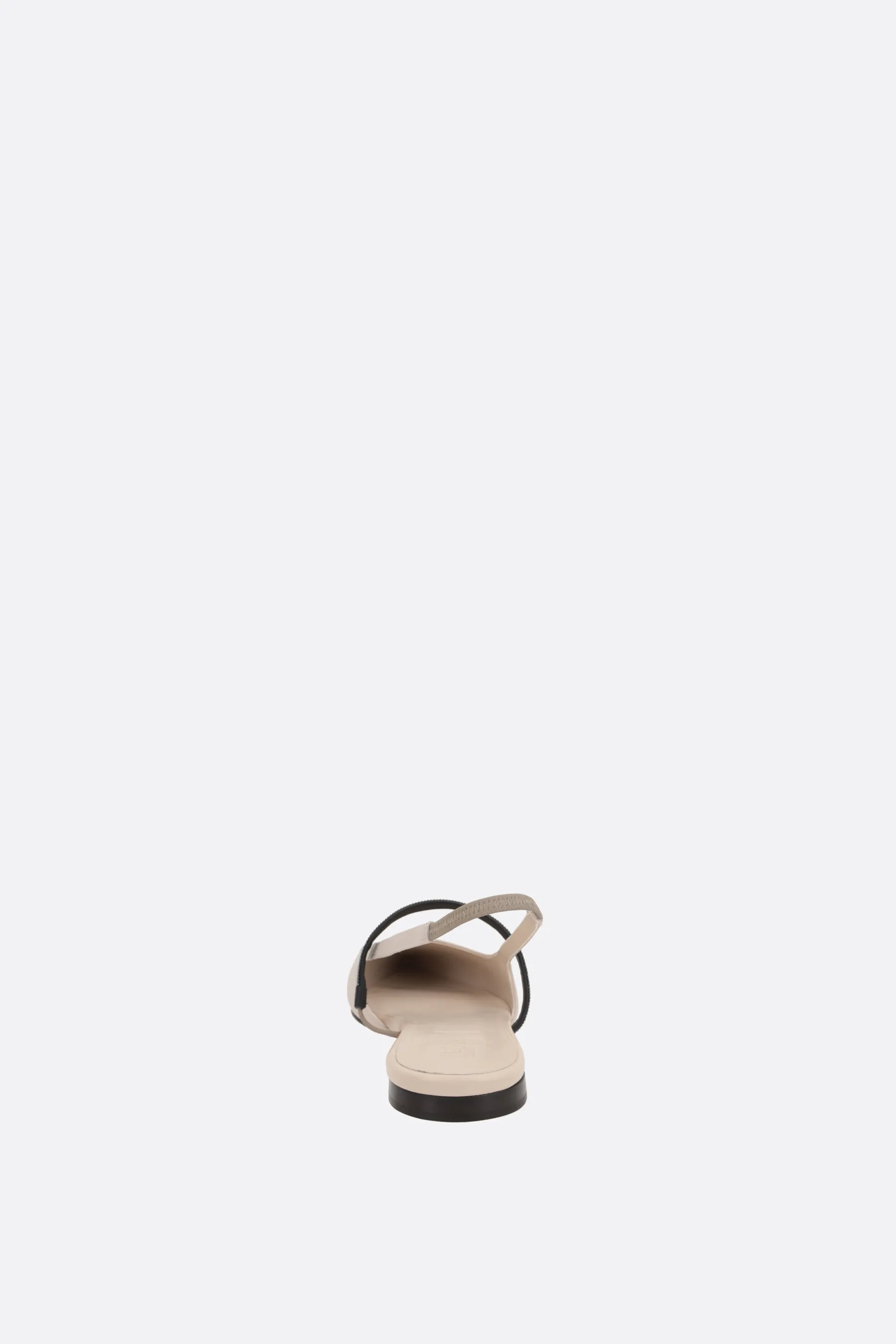 BRUNELLO CUCINELLI slingback flat in nappa con Shiny Strap