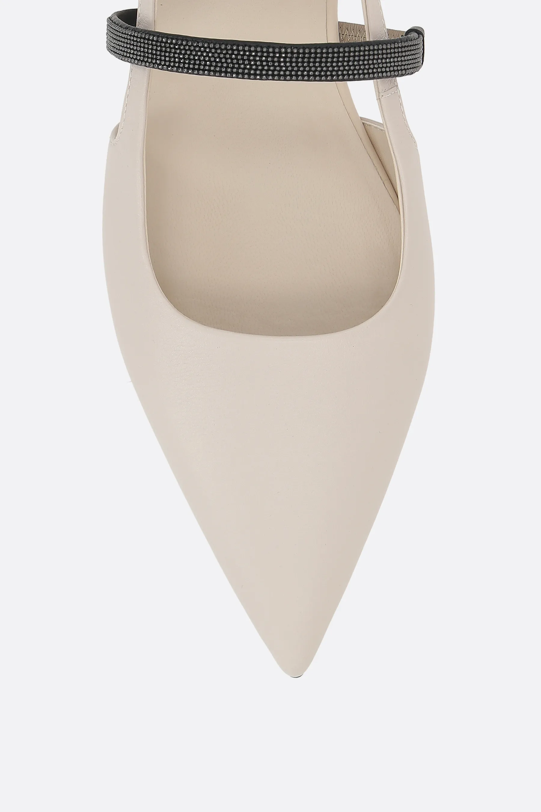 BRUNELLO CUCINELLI slingback flat in nappa con Shiny Strap