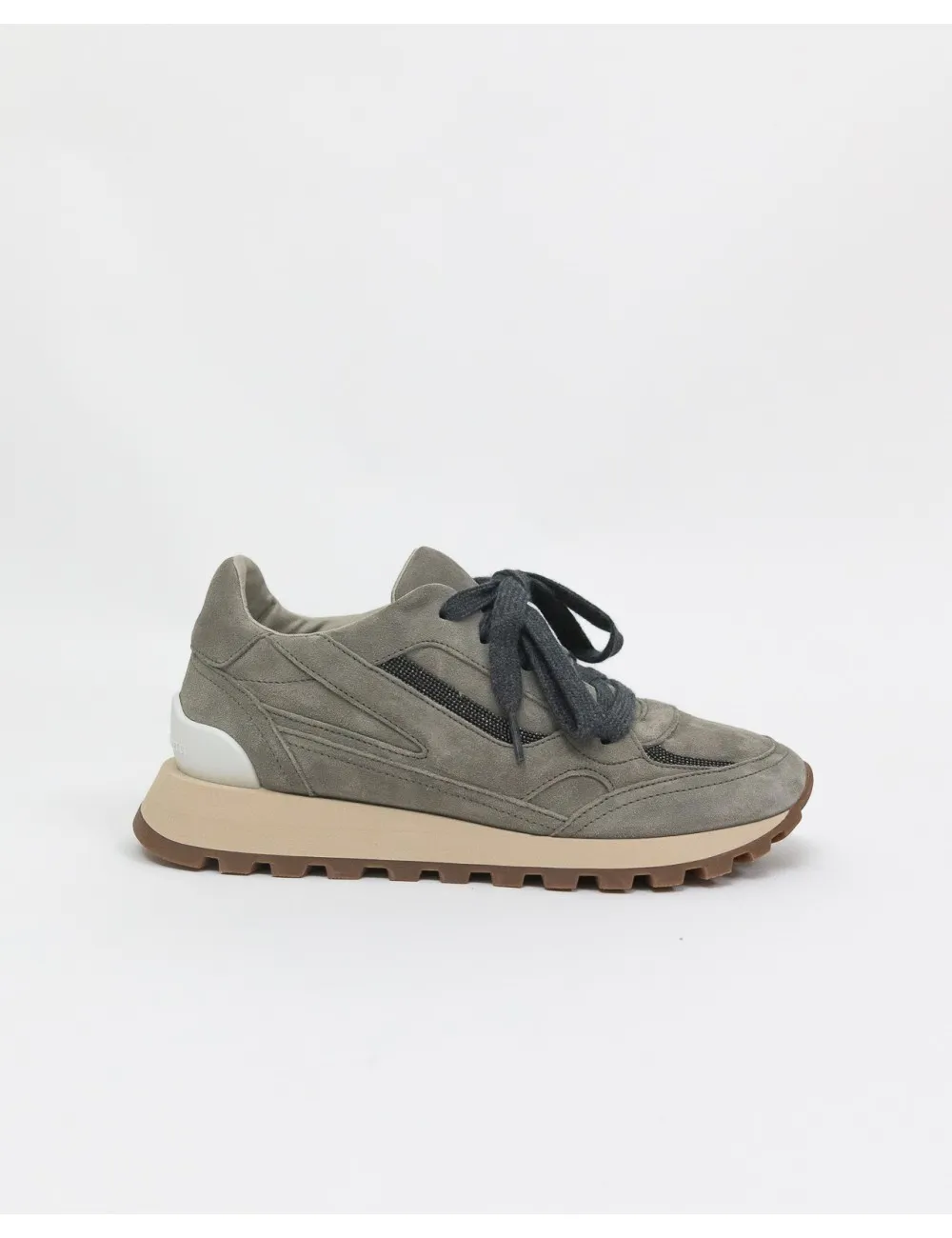 Brunello Cucinelli - Sneakers in Nabuk e Monile Roccia Donna