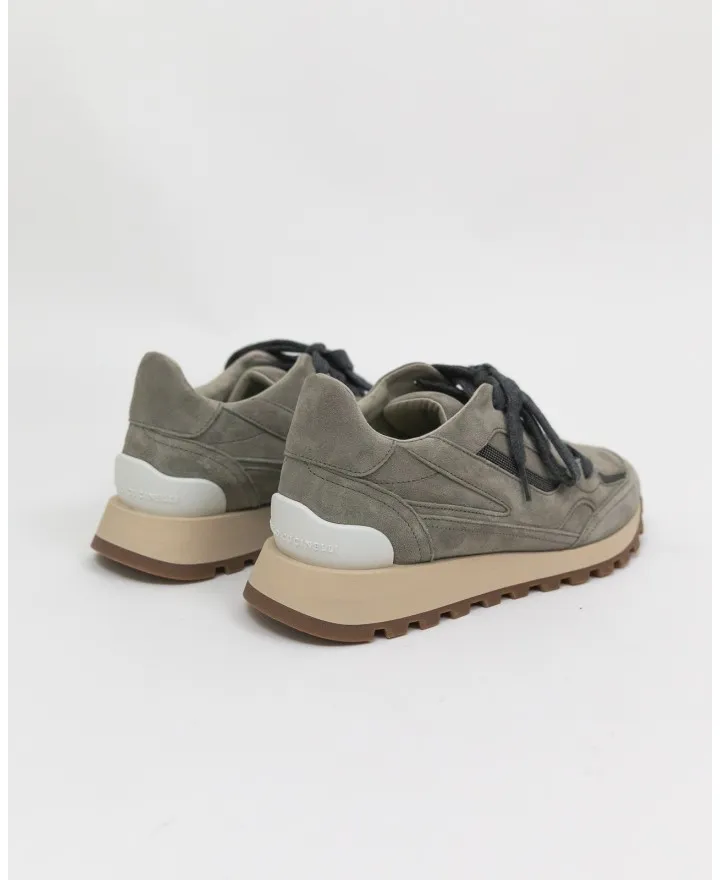 Brunello Cucinelli - Sneakers in Nabuk e Monile Roccia Donna