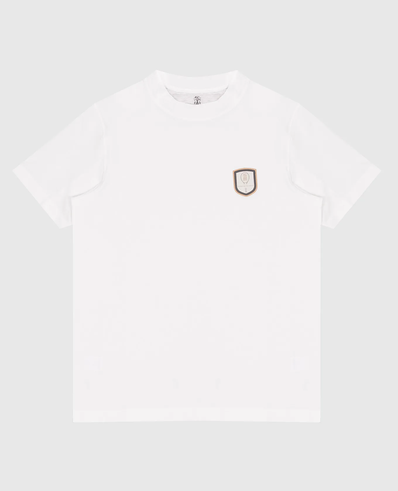 Brunello Cucinelli T-shirt bianca da bambino con patch logo Tennis BW857915TC
