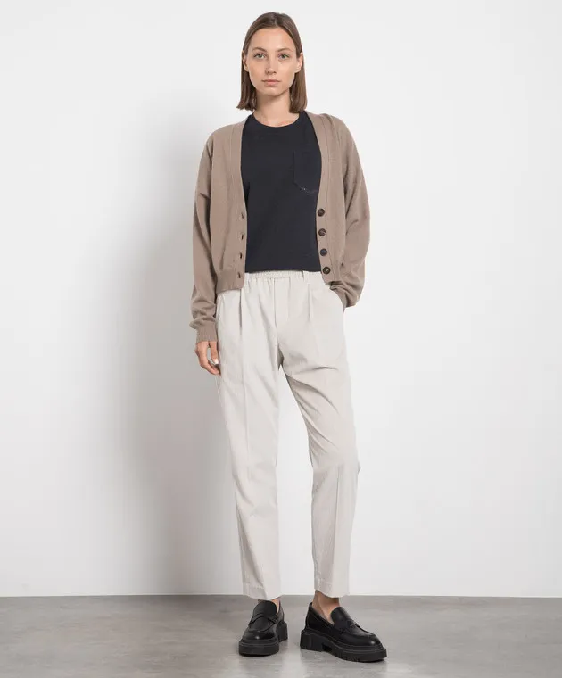 Brunello Cucinelli T-shirt grigia con coulisse MPT18BD400