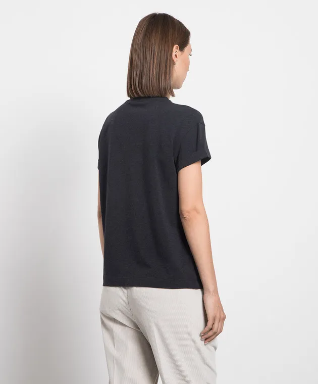 Brunello Cucinelli T-shirt grigia con coulisse MPT18BD400