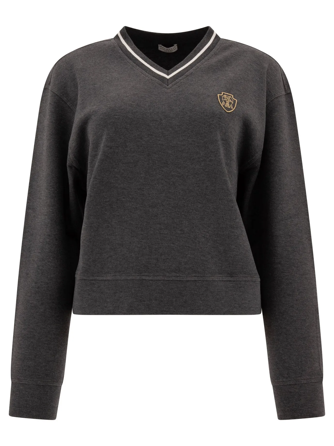 Brunello Cucinelli Techno Cotton Piqué Felpa con logo