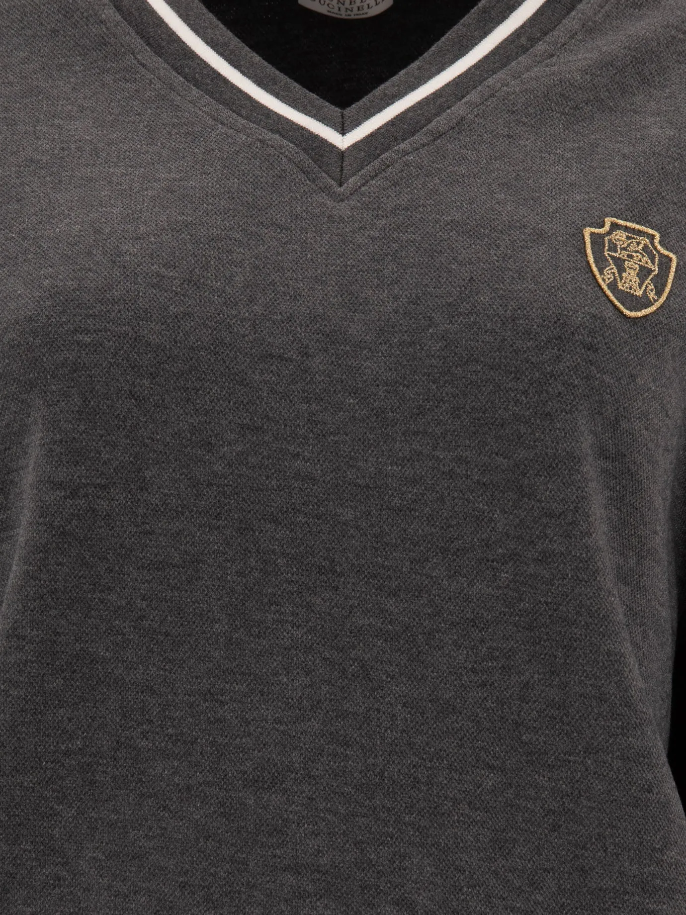 Brunello Cucinelli Techno Cotton Piqué Felpa con logo