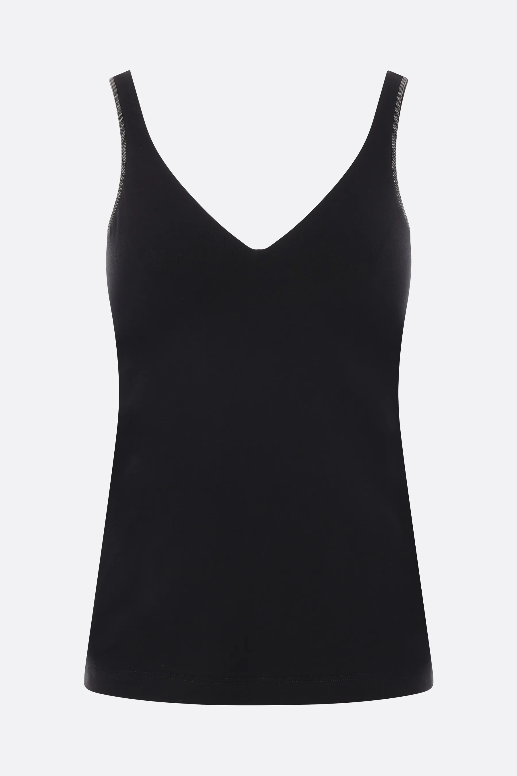 BRUNELLO CUCINELLI top smanicato in jersey con monile