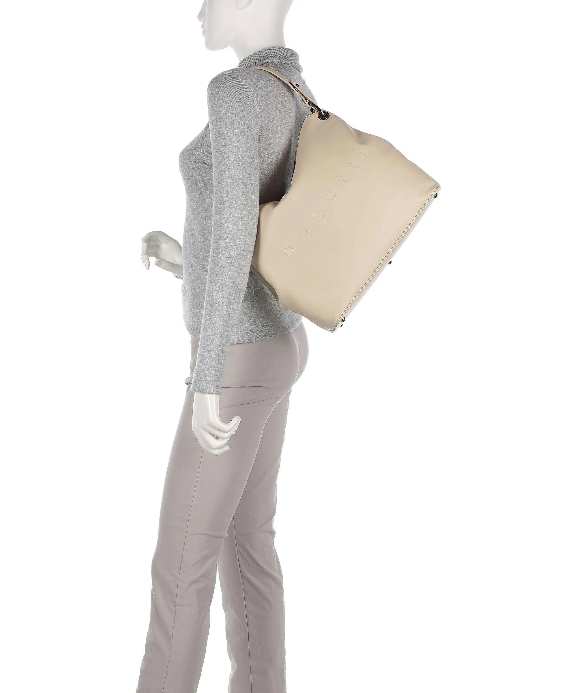  Bugatti Daphne Borsa hobo pelle di vacchetta grana beige  